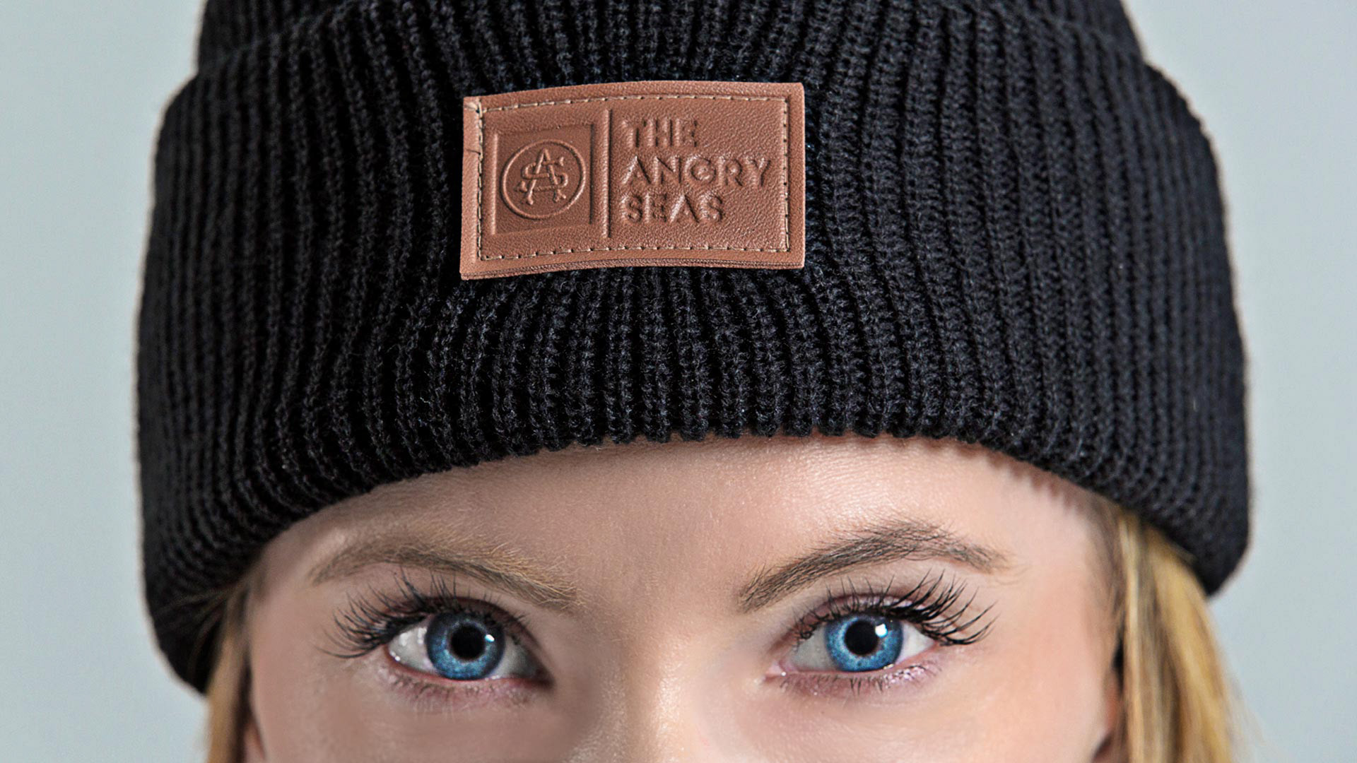 Monogram logo design on leather patch
