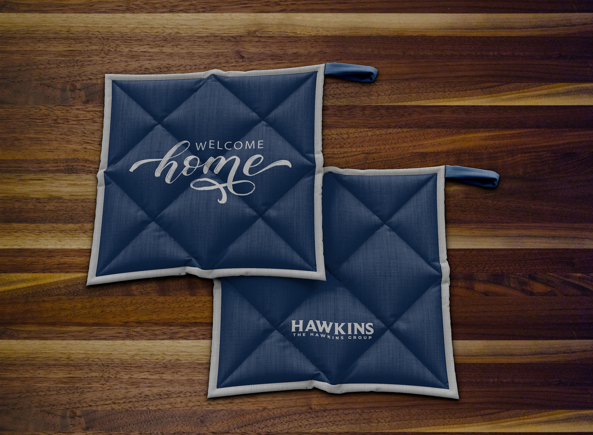 Pot holders, part of thank you gift for new home sales