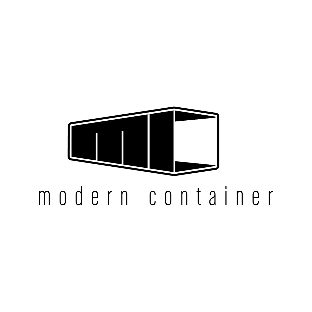 Shipping container backyard buildings logo design, MC monogram create container walls
