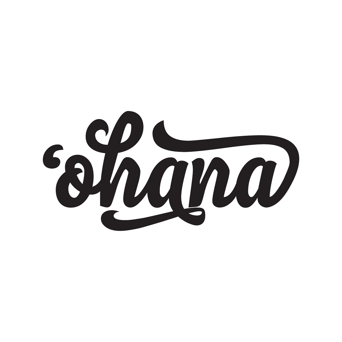 'Ohana means family script logo design