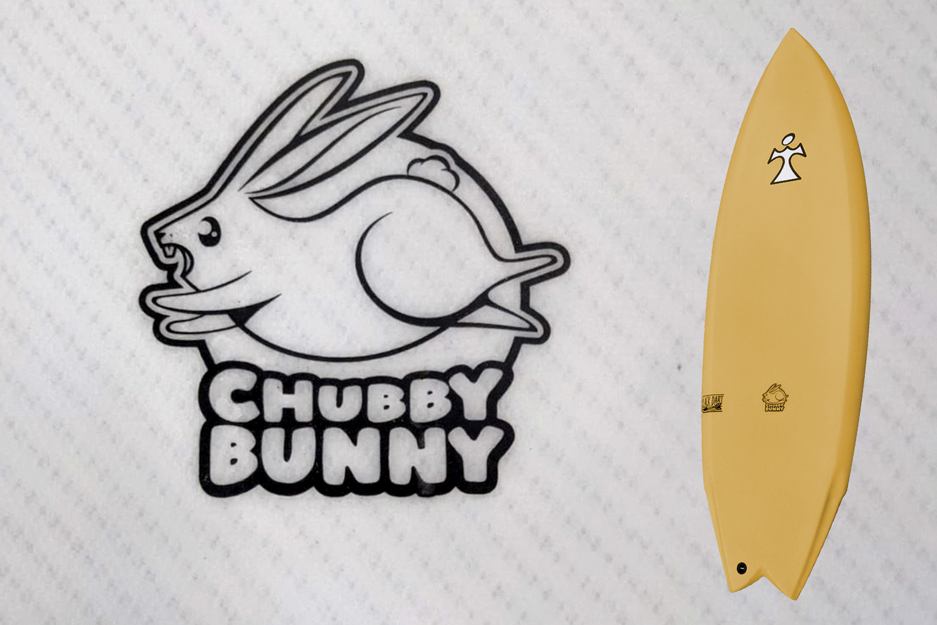 Logo design for "Chubby Bunny" surfboard model