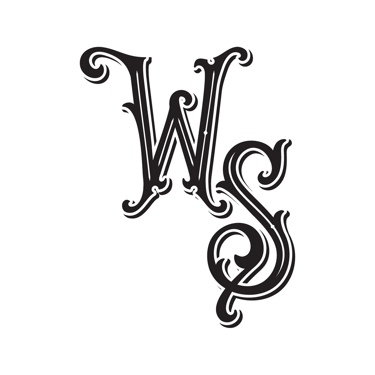 Jewelry designer monogram logo design, WS for Wicked Stone