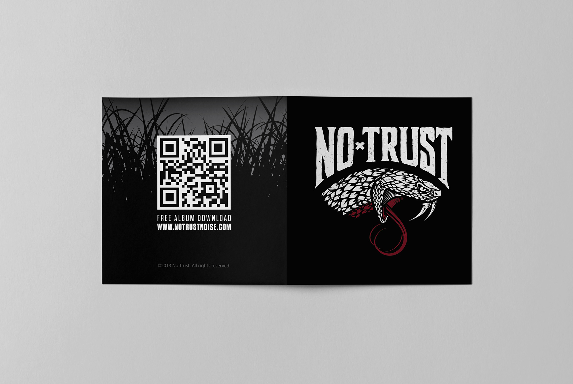 Press Release bifold cover with QR code for album download