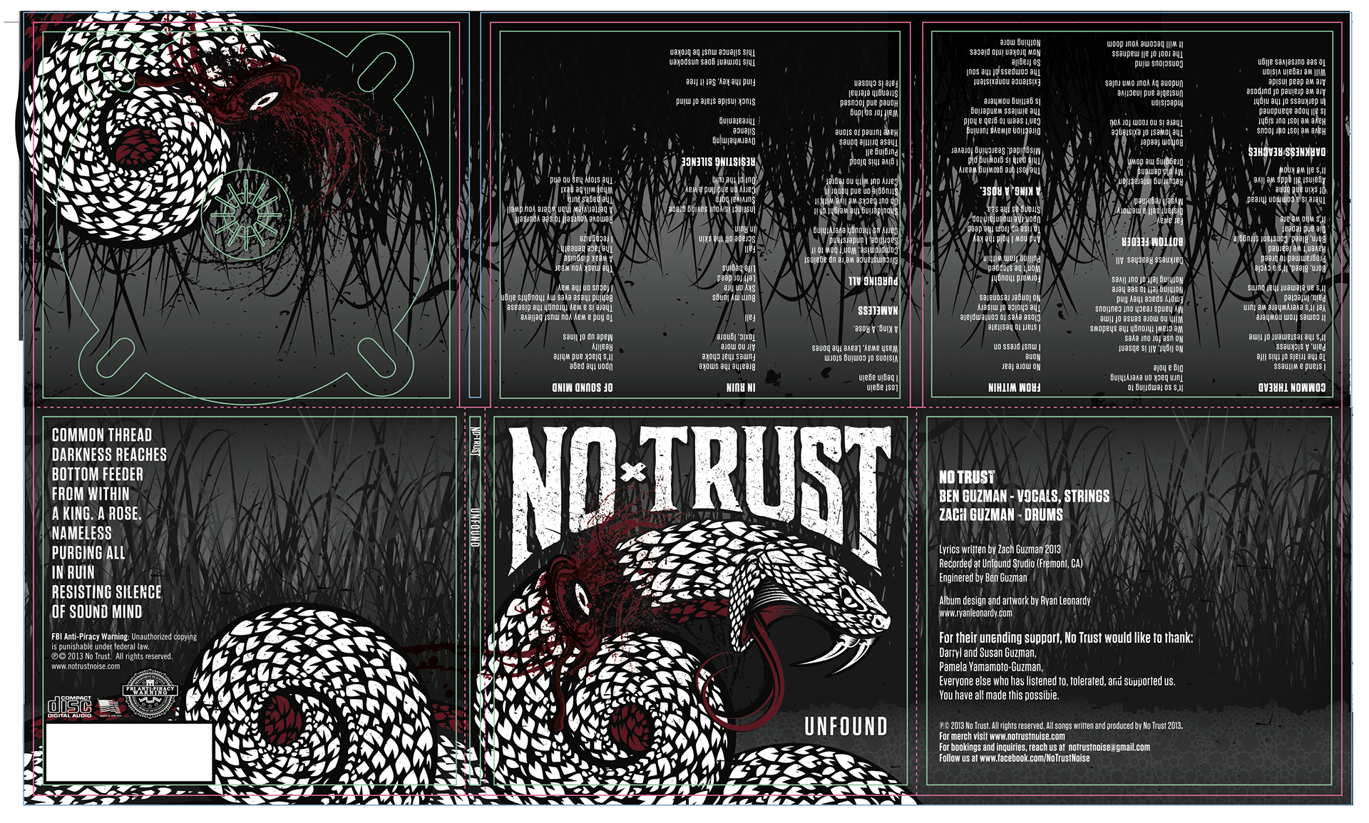 Digi-pack dielines for album artwork
