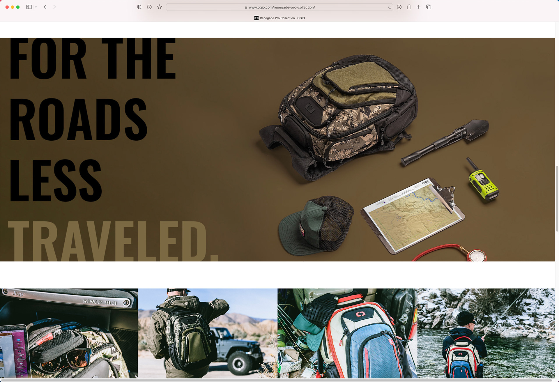 Campaign look as it appeared on OGIO.com product page