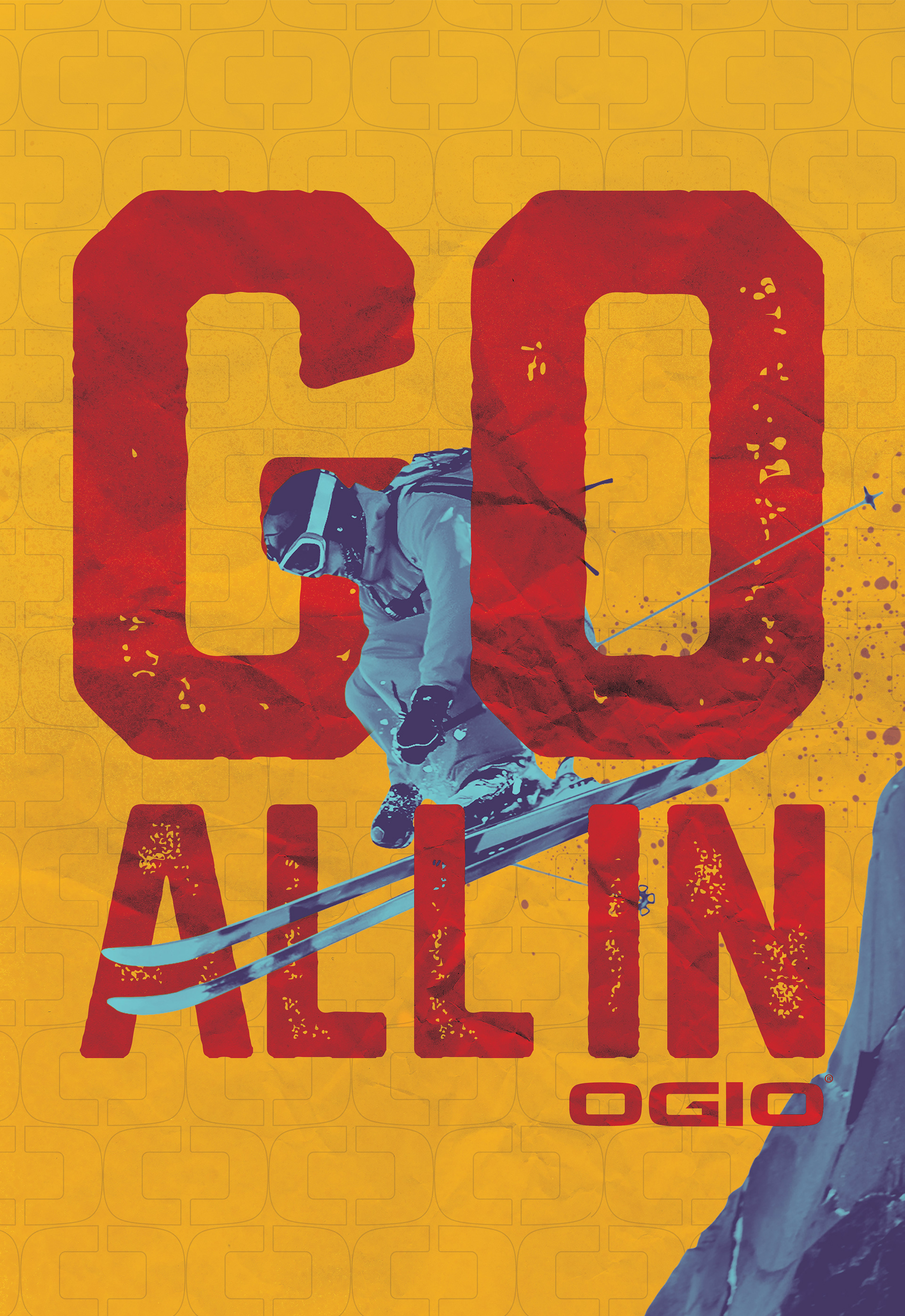 Vertical GO ALL IN logotype example