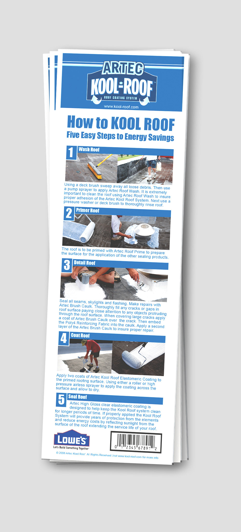 ARTEC KOOL ROOF - Rack cards for Home Depot and Lowes