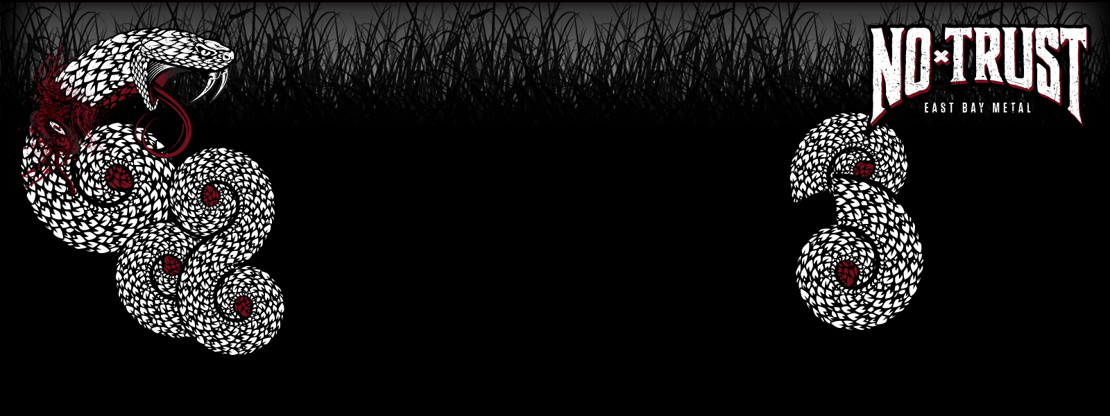 Twitter profile background graphics for metal band No Trust