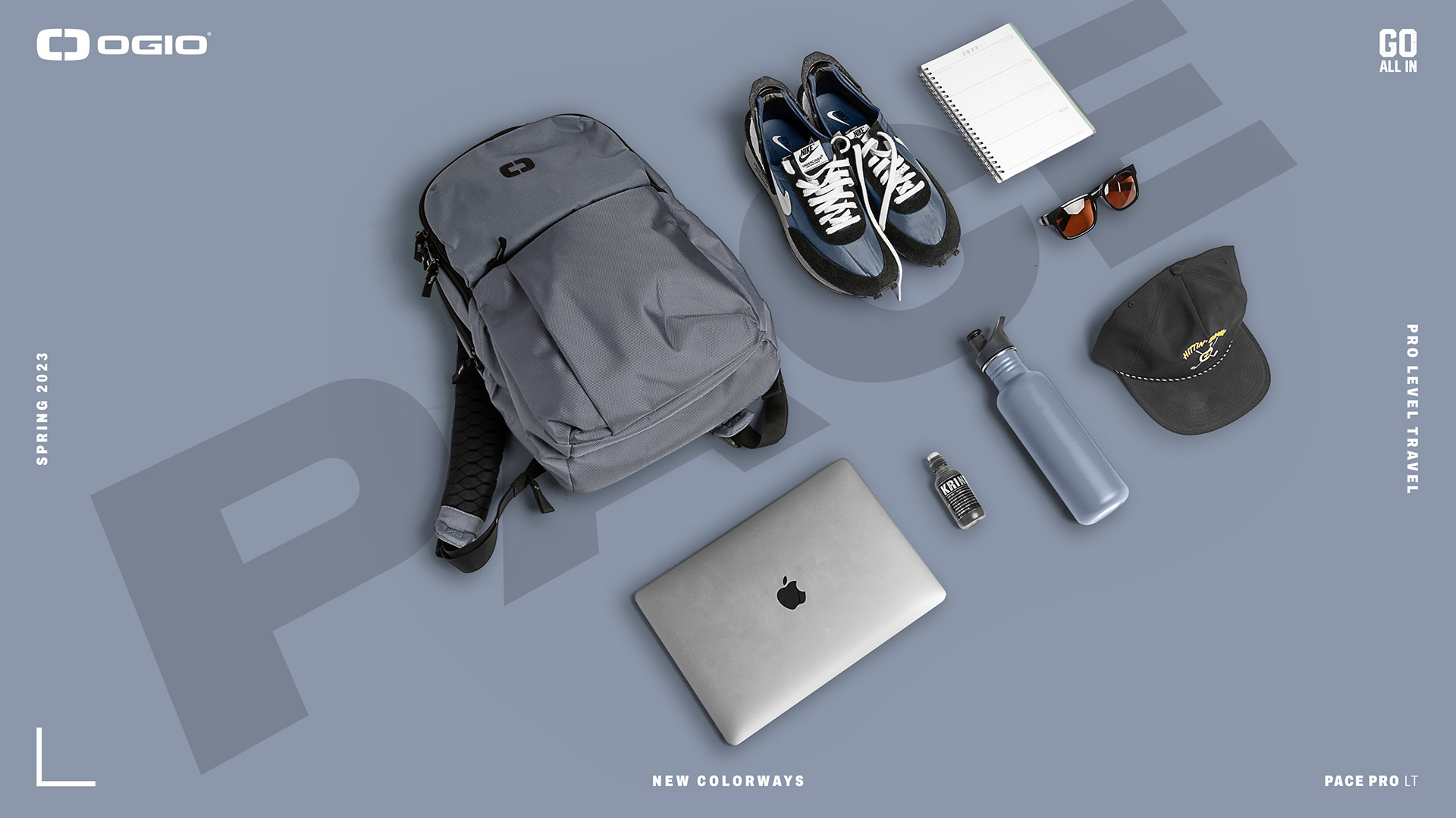 Product image over product name with GO ALL IN campaign logotype