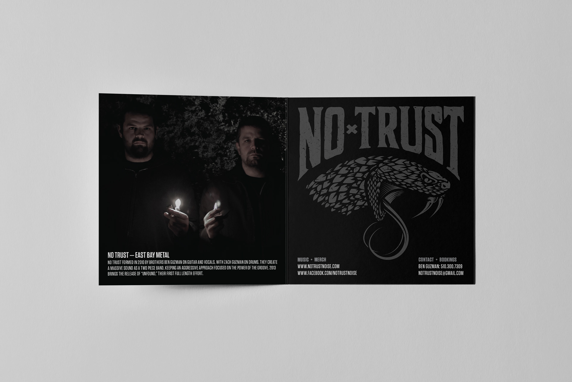 No Trust Press release, interior spread