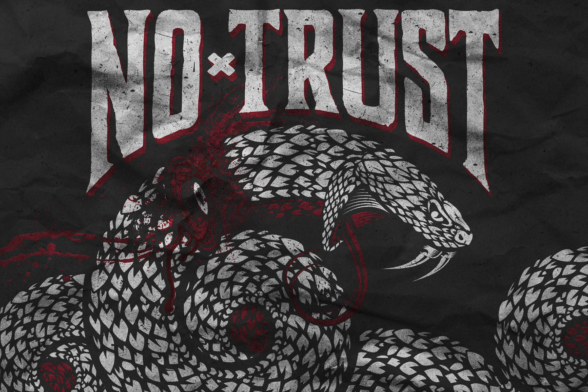 Full graphic with wordmark, snake head and coils
