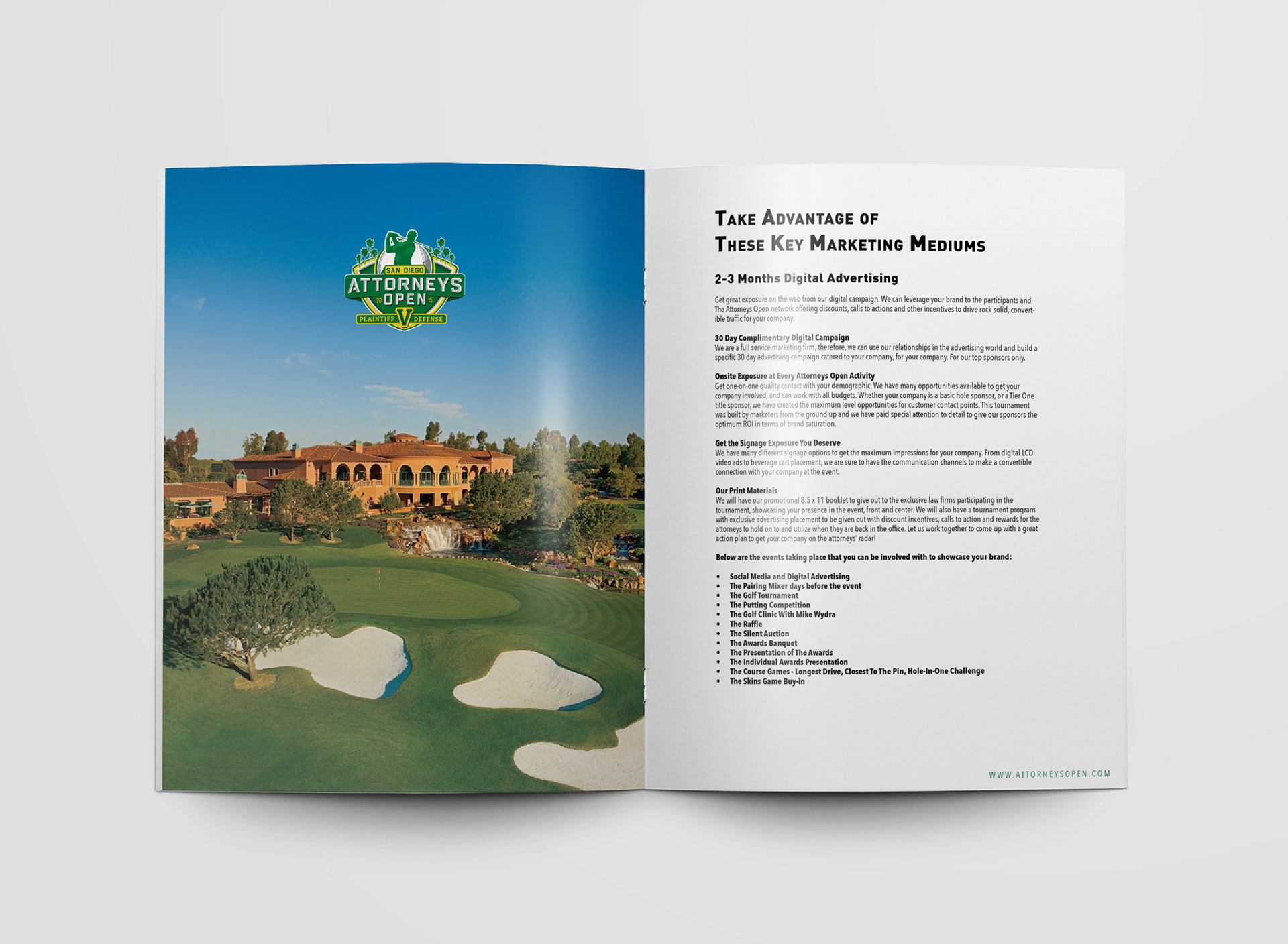 Sponsor Deck layout Marketing page spread