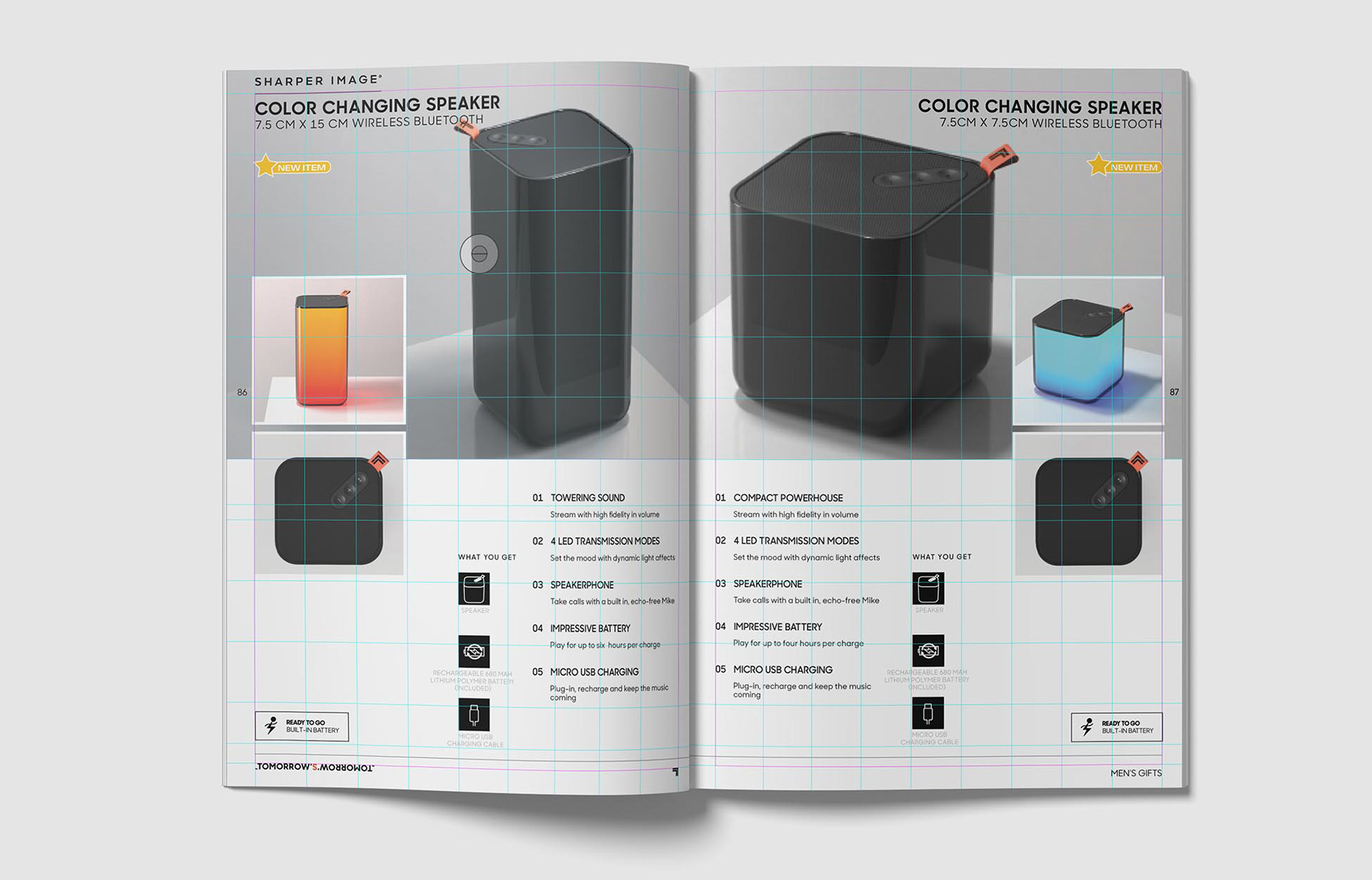 Layout grid allows for striking presentation and organized delivery of content
