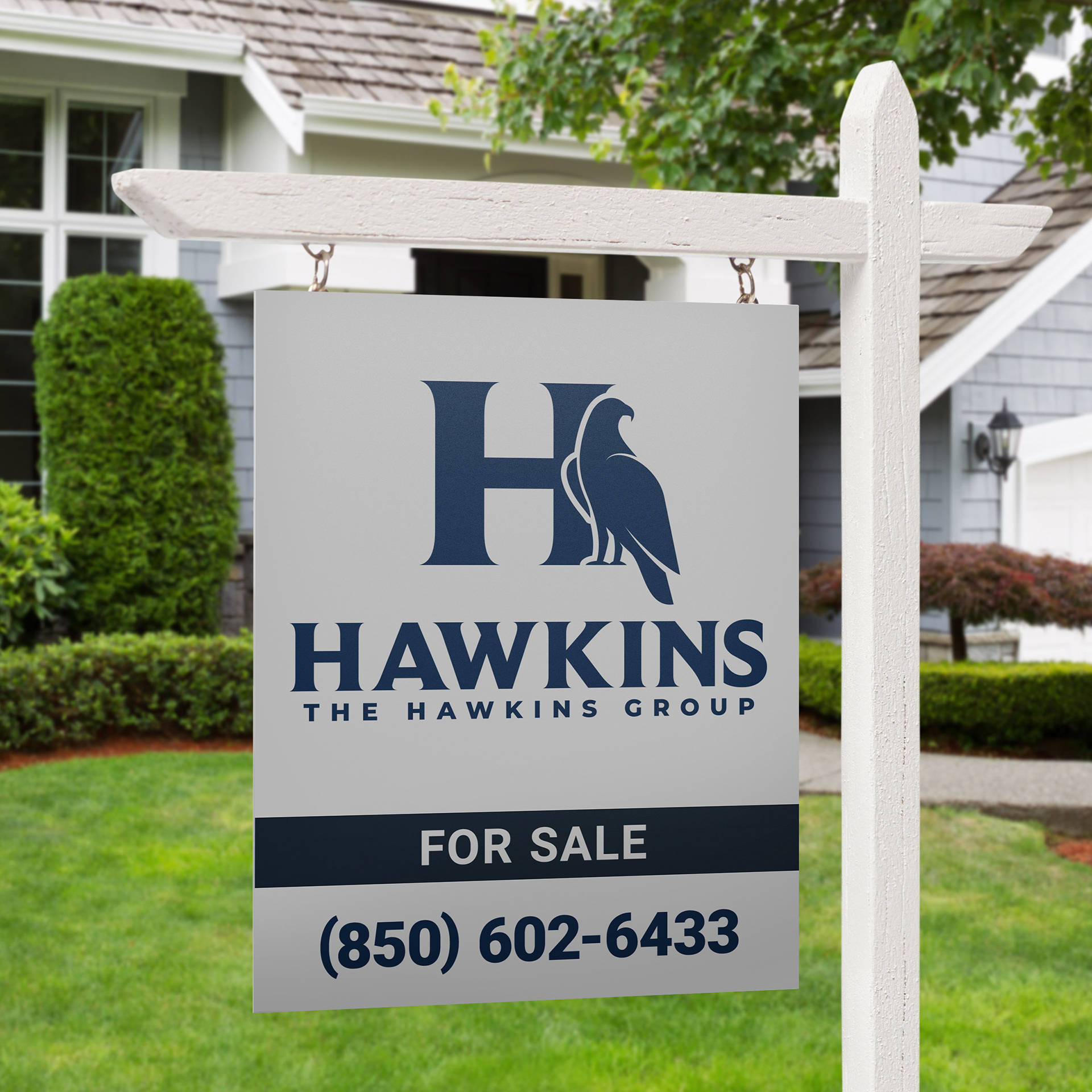 Example of  brand forward design for post signs