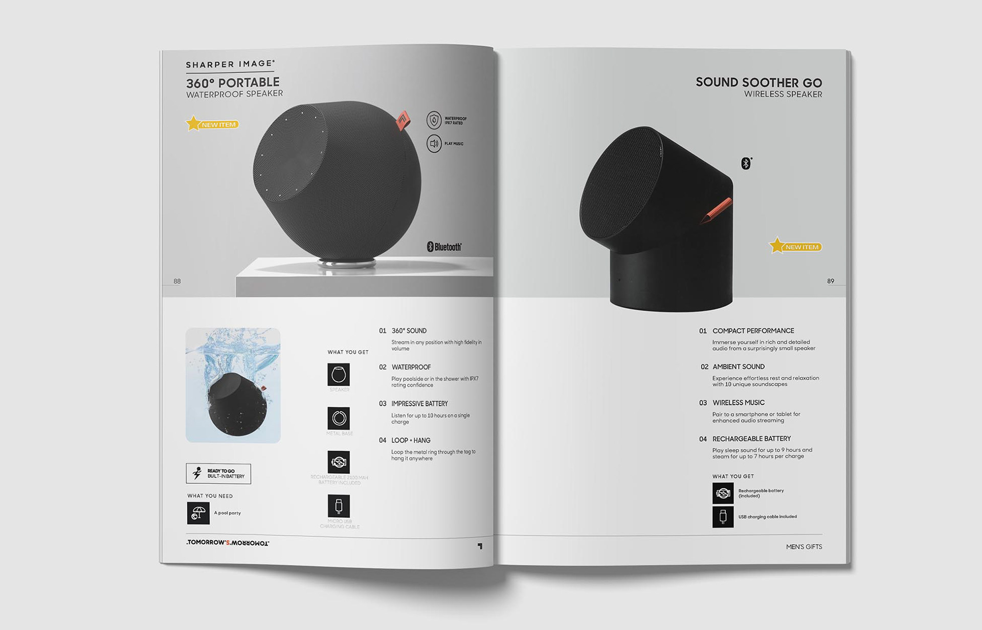 Product pages feature specs, images and any special requirements such as batteries
