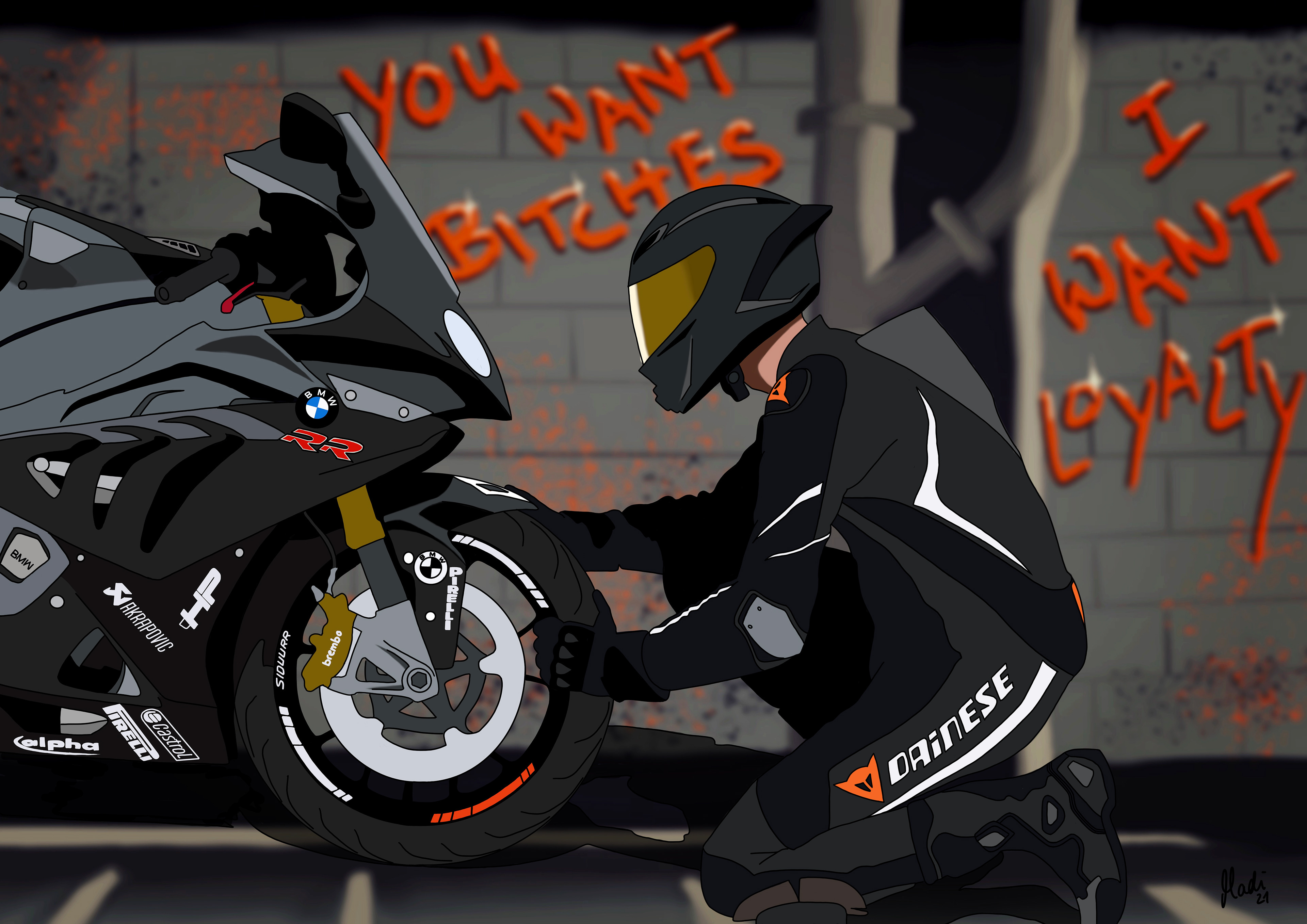 digital drawing for @blackermotos