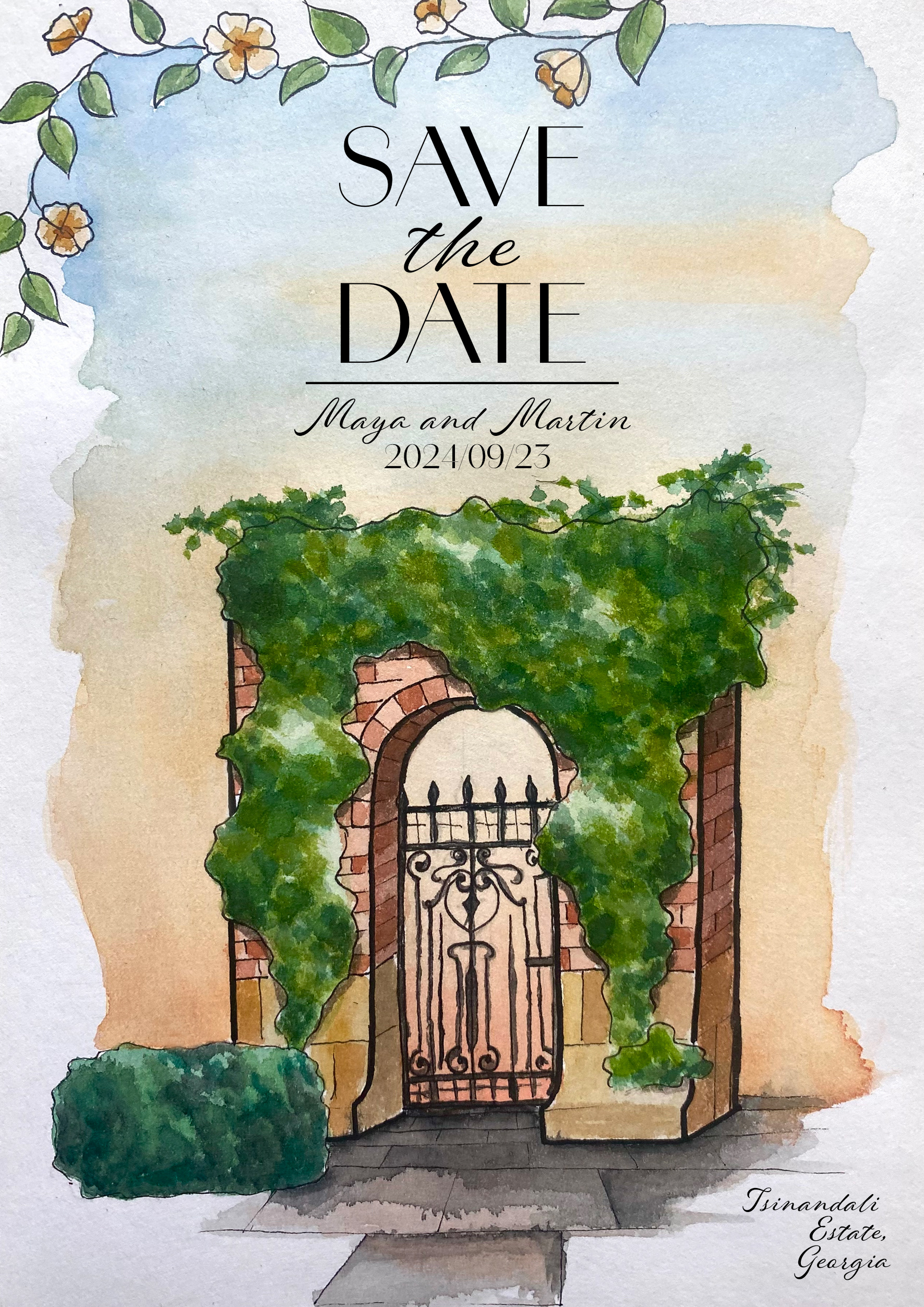 Wasserfarben / Savethedate / Hochzeitseinladung / Design / Madeline Müller / Grafik Design / graphic design / Illustration 