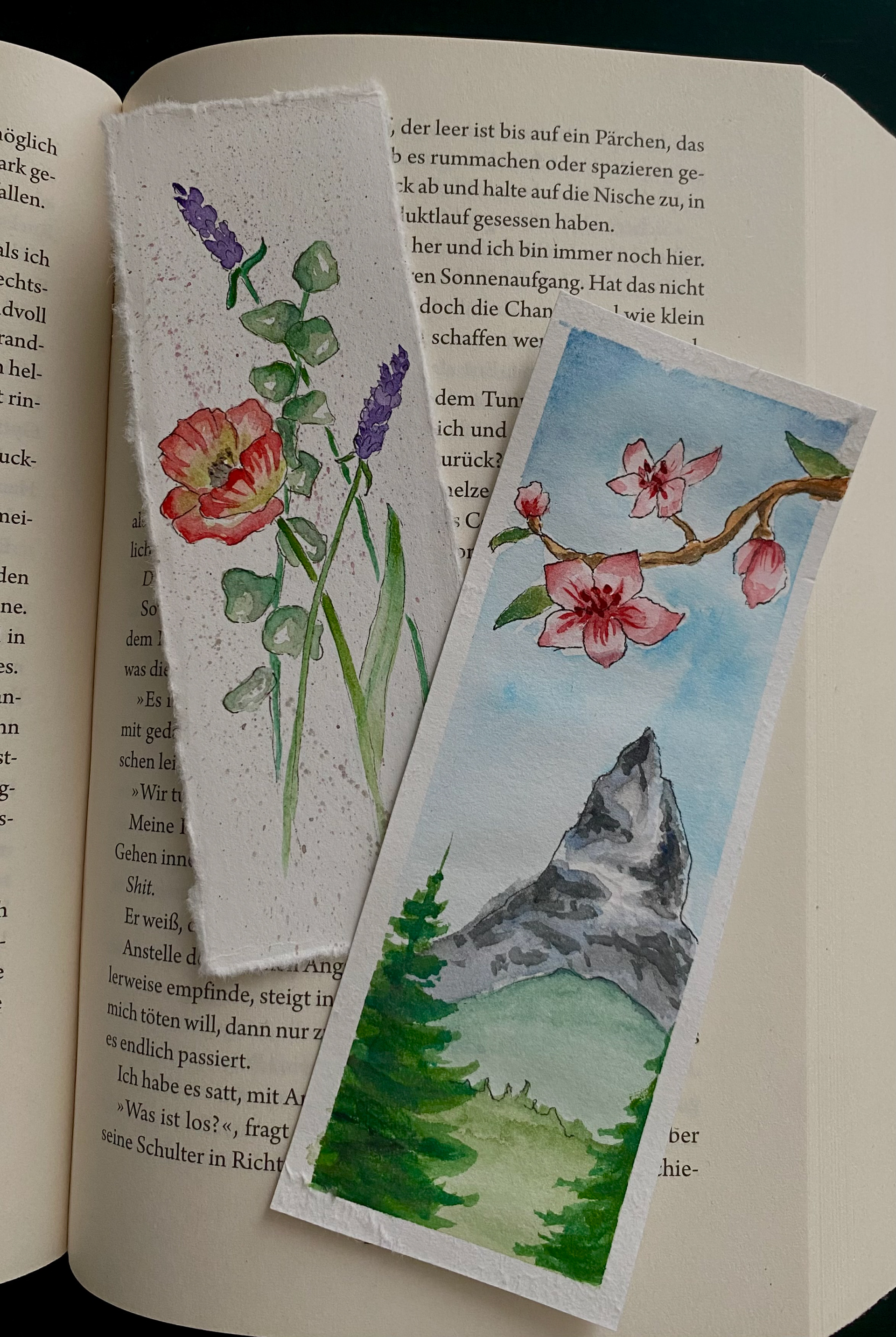 Bookmark / Lesezeichen / watercolor / Wasserfarben / Design / Madeline Müller / Grafik Design / graphic design / Illustration 