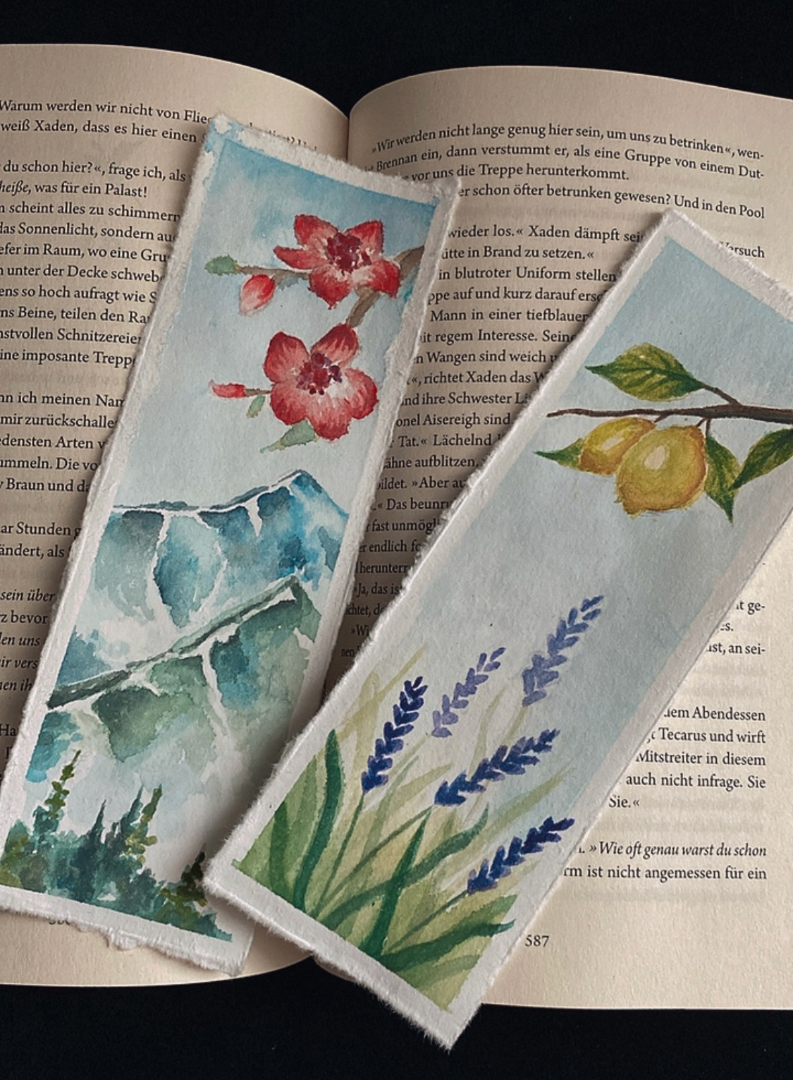 Bookmark / Lesezeichen / watercolor / Wasserfarben / Design / Madeline Müller / Grafik Design / graphic design / Illustration 