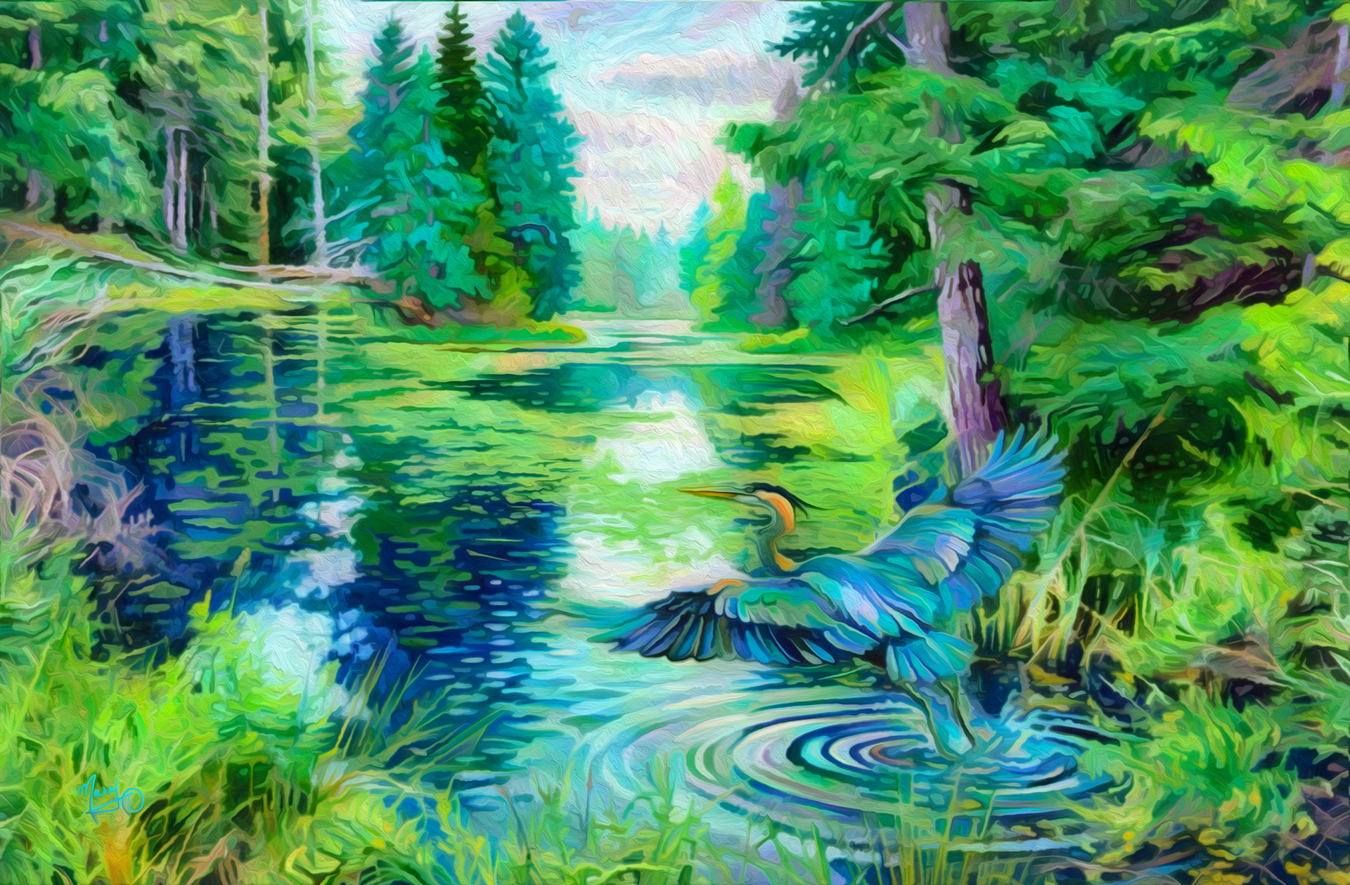 Pond Near Hemer Park Cedar VI Series #70