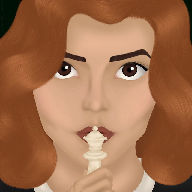 A portrait of Anya Taylor-Joy's portrayal of Beth Harmon in The Queen's Gambit (May 2nd, 2021)