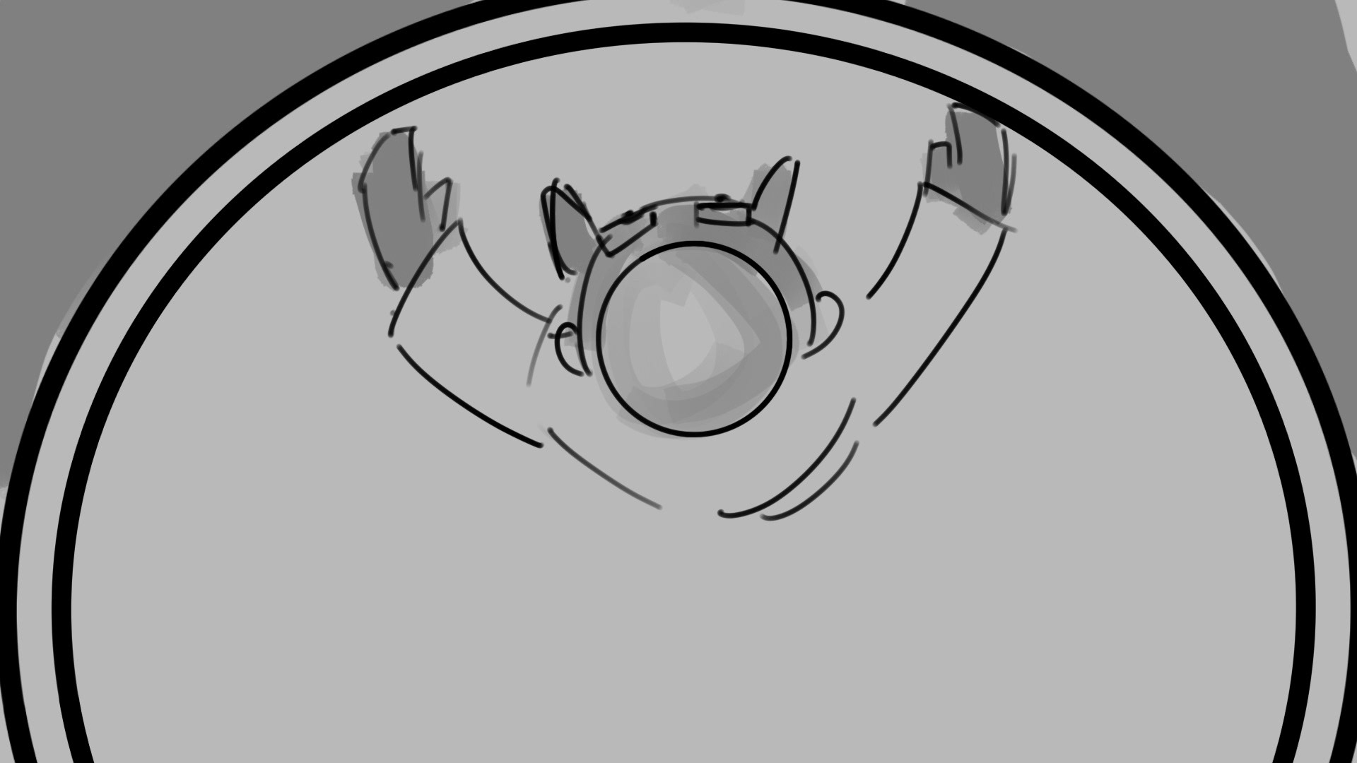 to see that he was standing in the middle of a circle. 