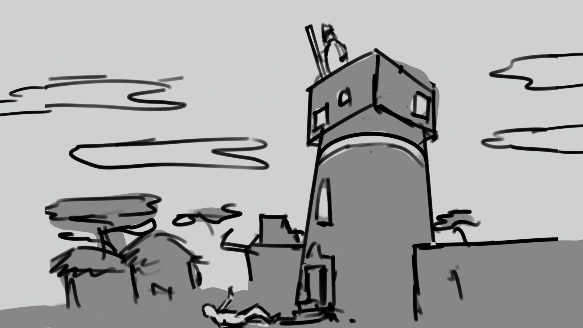 The crumpled up young man moaned from the street below