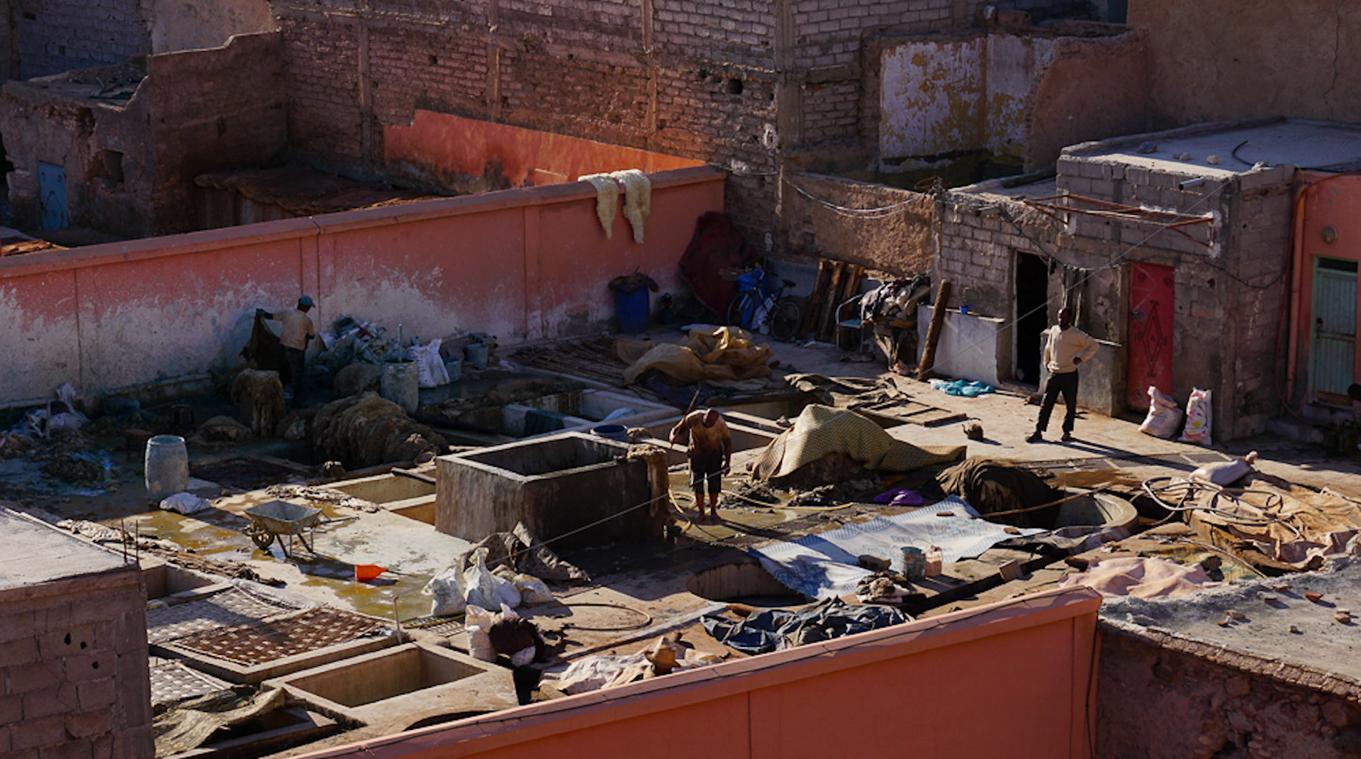 Leather dye vats Marrakesh