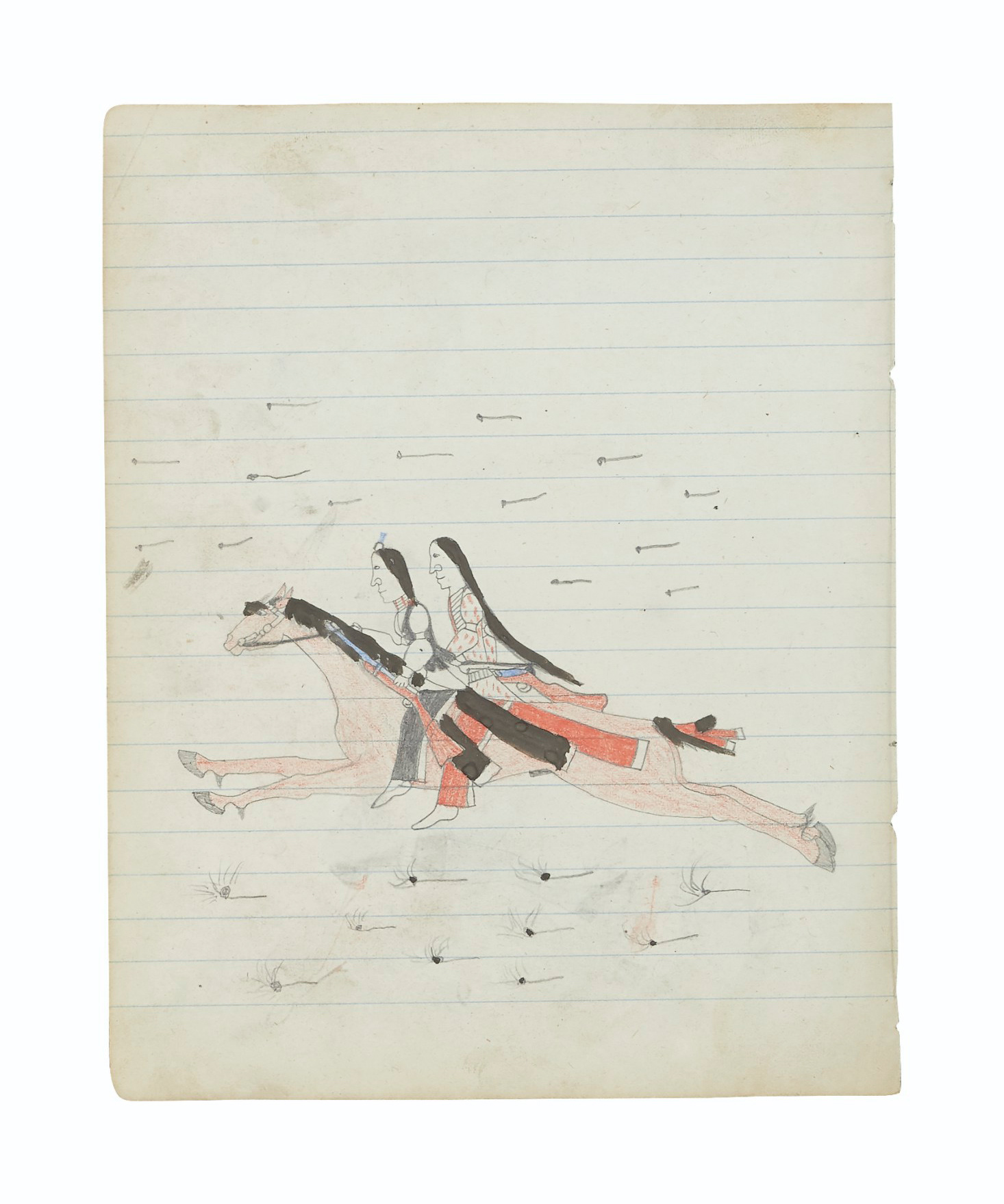 Arapaho ledger drawing