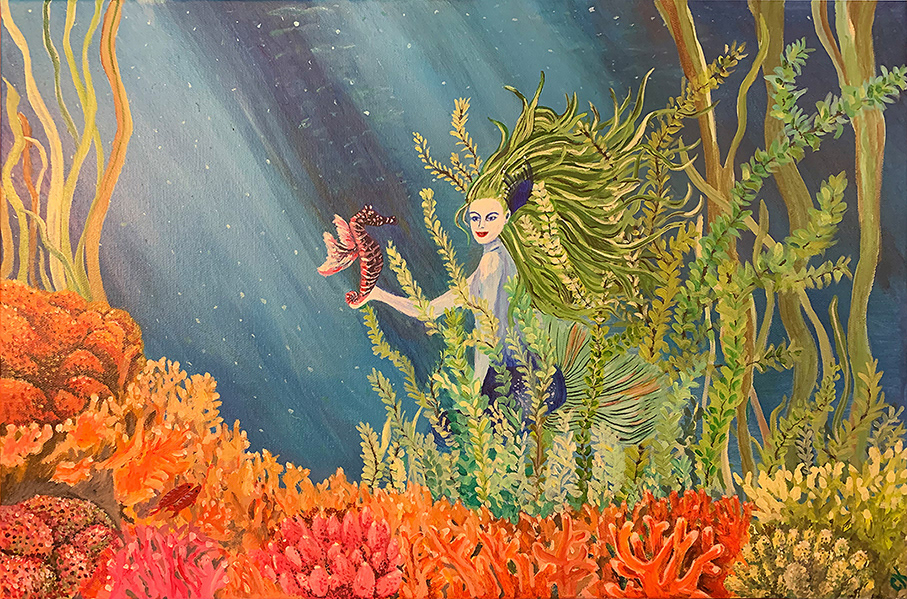 Seaweed Lady - acrylic