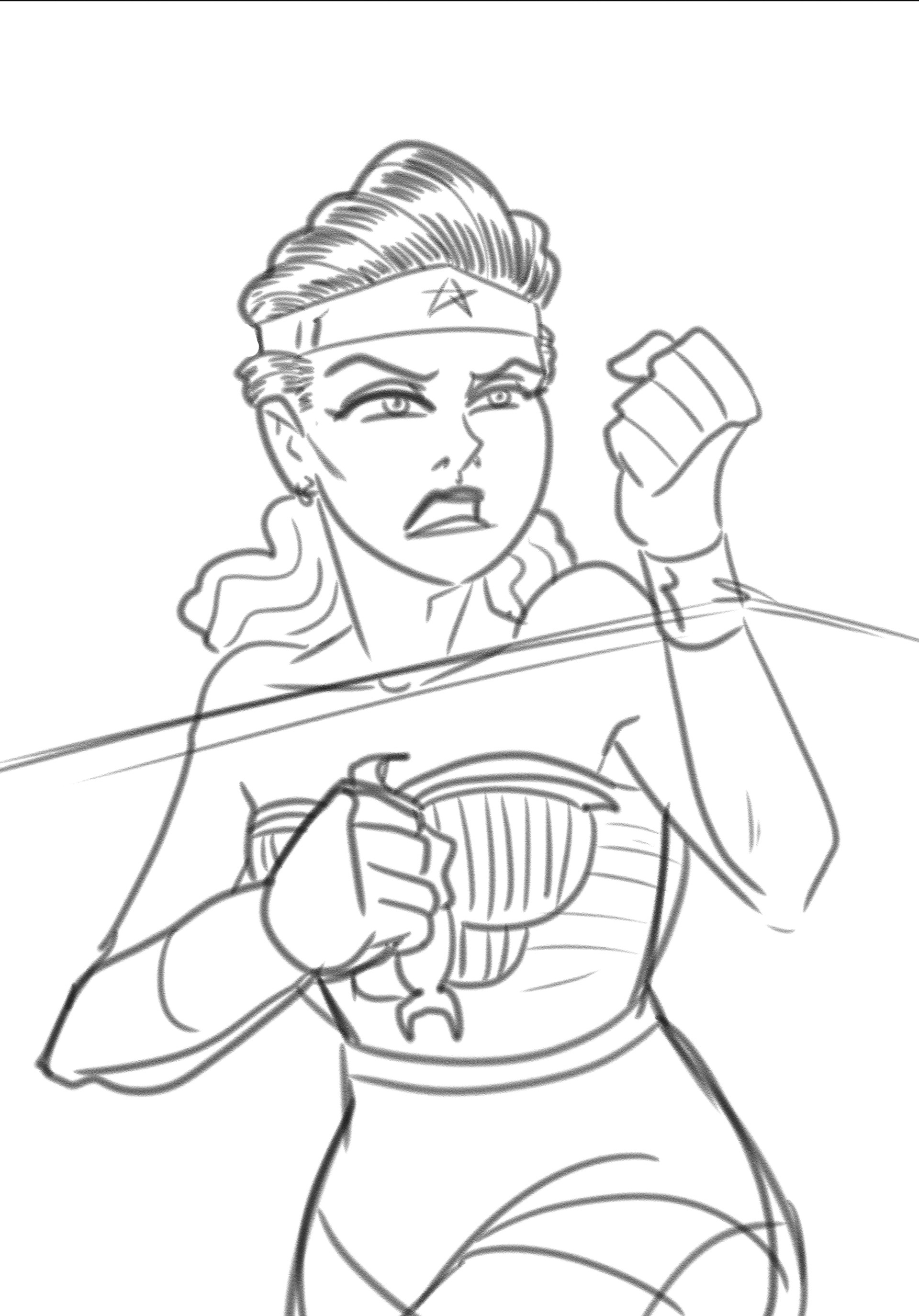 Golden Age Wonder Woman Commission Pencils