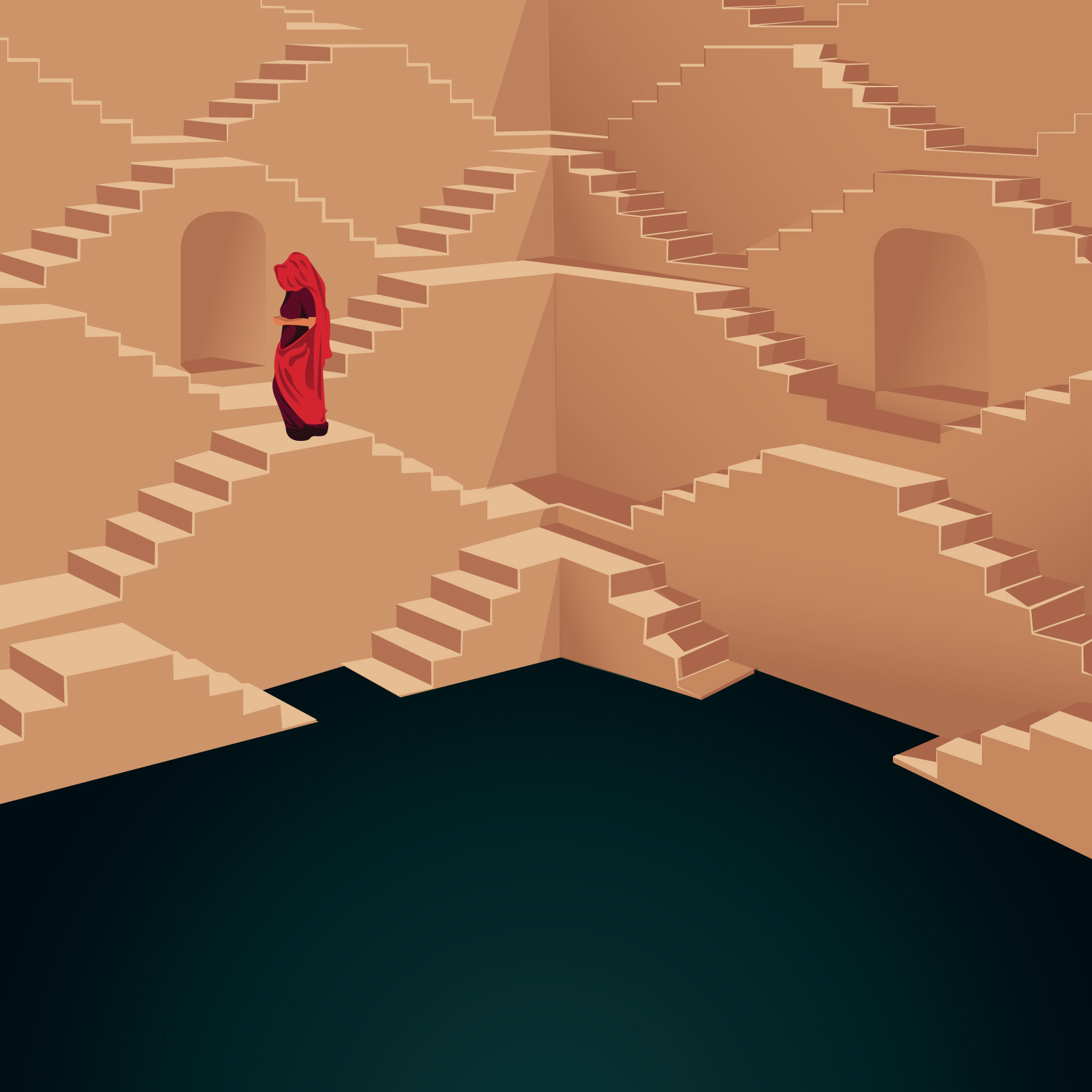 Digital Illustration - Panna Meena ka Kund, Jaipur