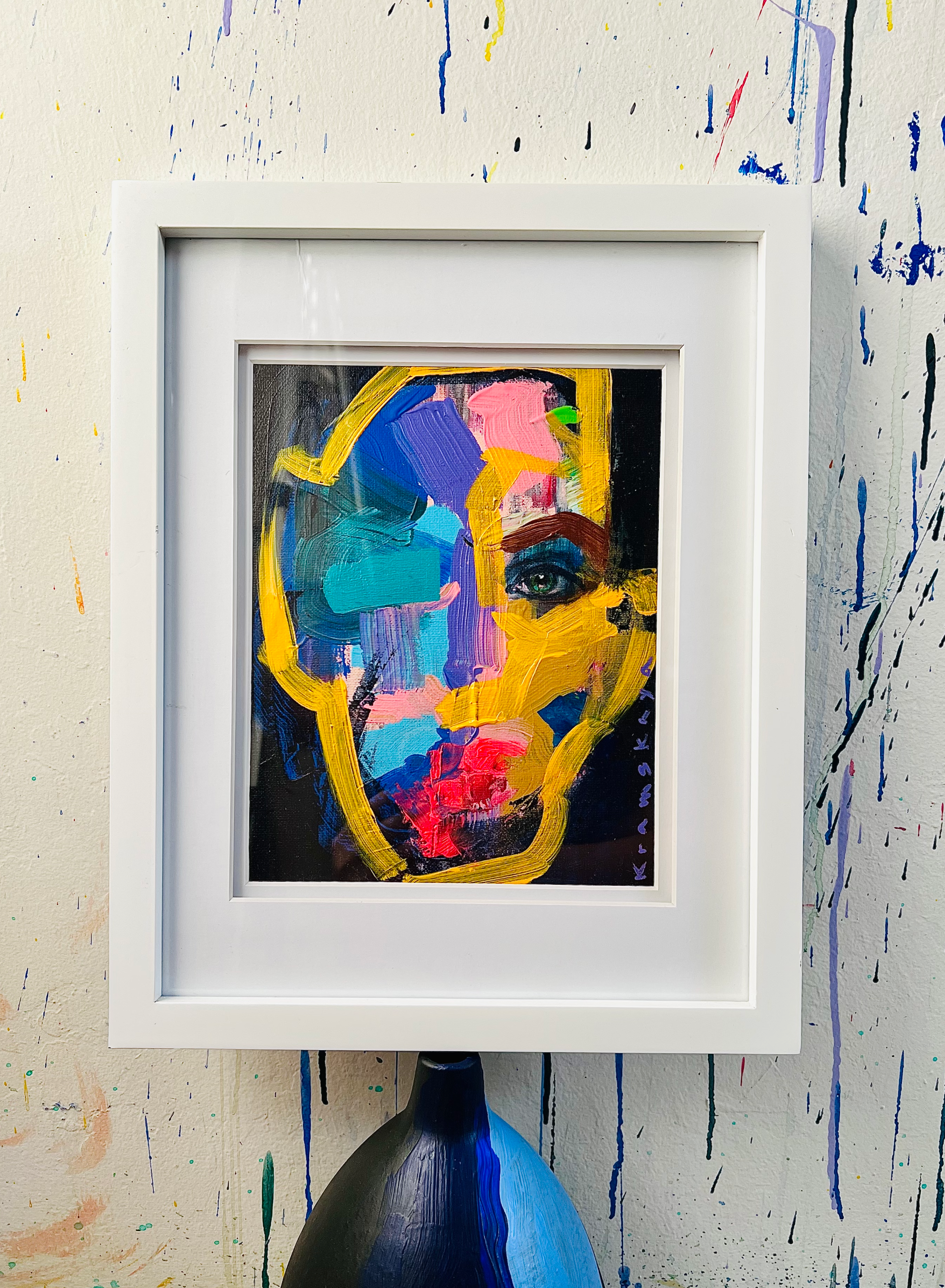'Last Portrait of 2021" acrylic on canvas board, 8" x 10", $200