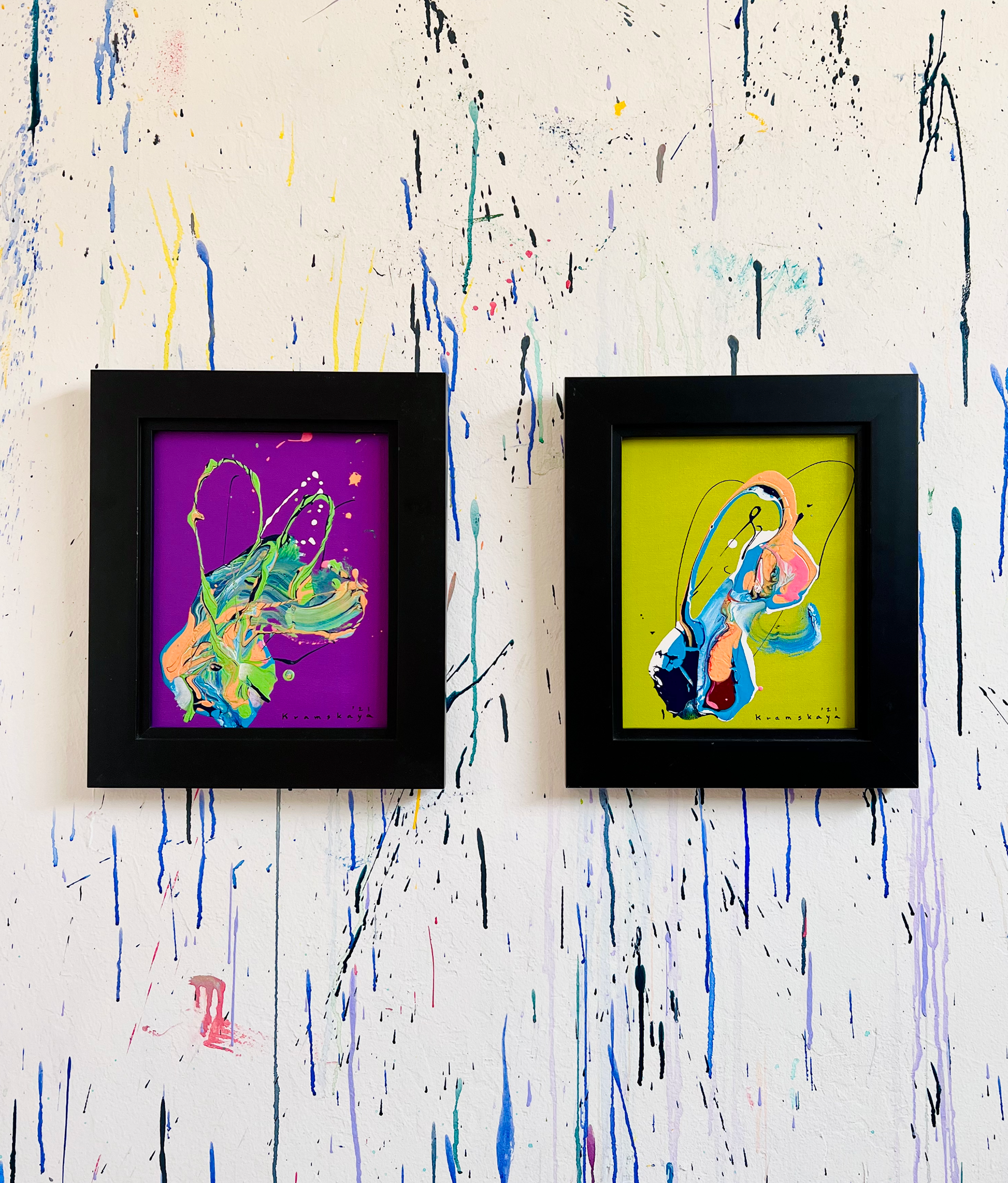 2 abstract studies, acrylic on canvas board, 8x10" $50 each, unframed