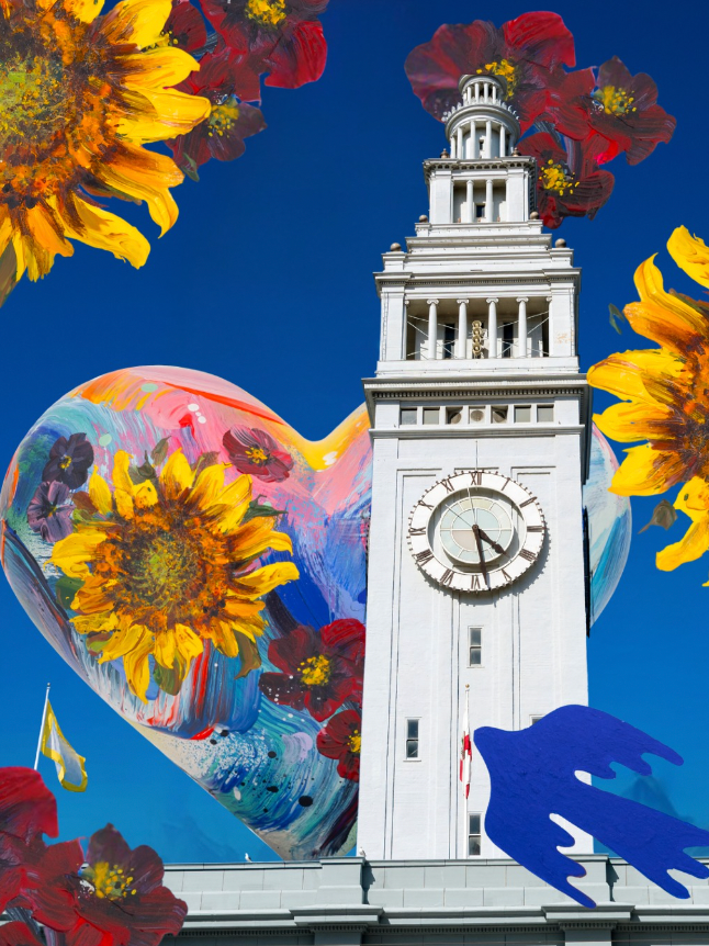 Ukrainian-American emerging artist Natasha Kramskaya's Hearts in SF 2026 sculpture