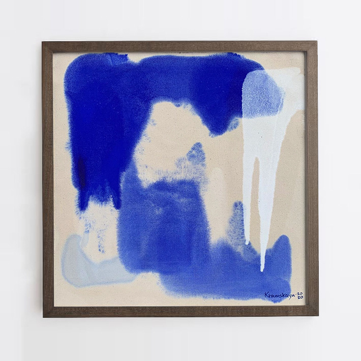 'Raw Blue' Oil Painting 14x14