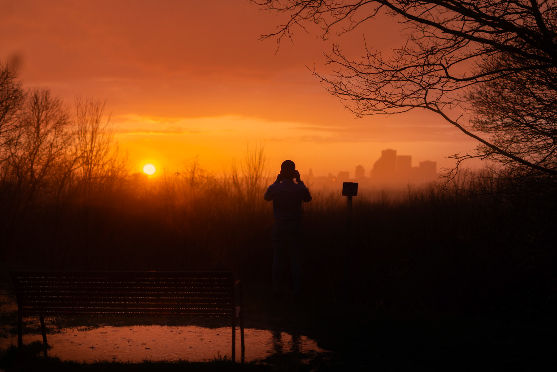 A sudden, unforgettable, sunset at Cobbs Hill Reservoir. 2025