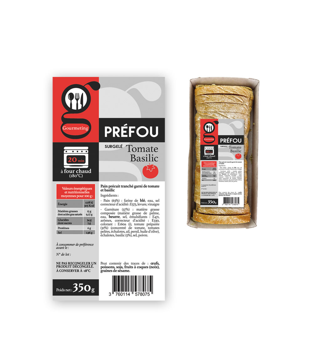packaging préfou, pack, étiquette, création graphique, packaging alimentaire, étiquette food, foodpack