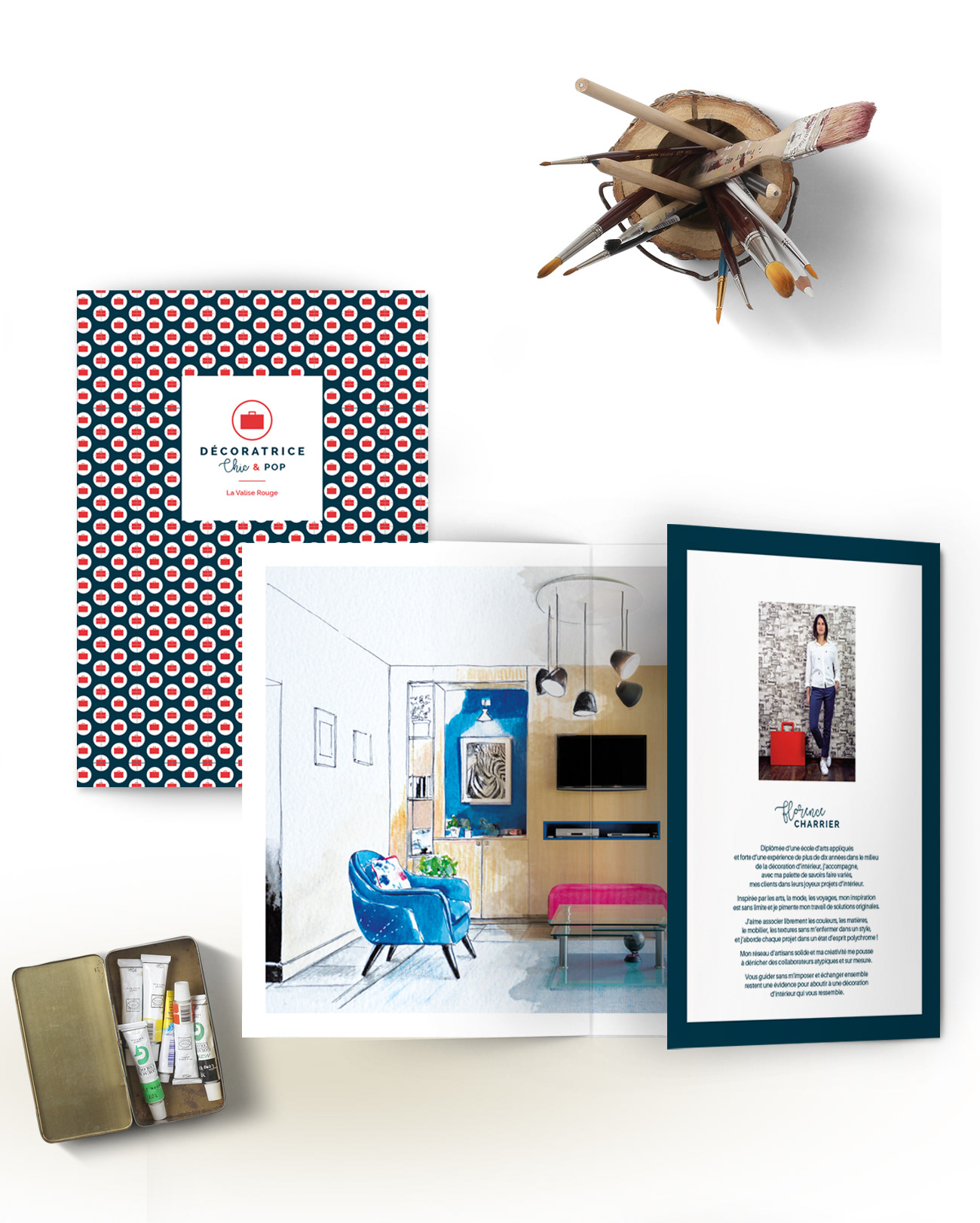 plaquette, 3 volets, plaquette de présentation, photomontage, mise en page,