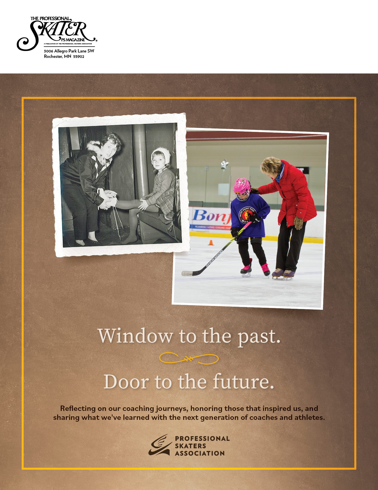 My concept and layout. I also took the photo on the right -- the coach in red is the young child in the left photo!