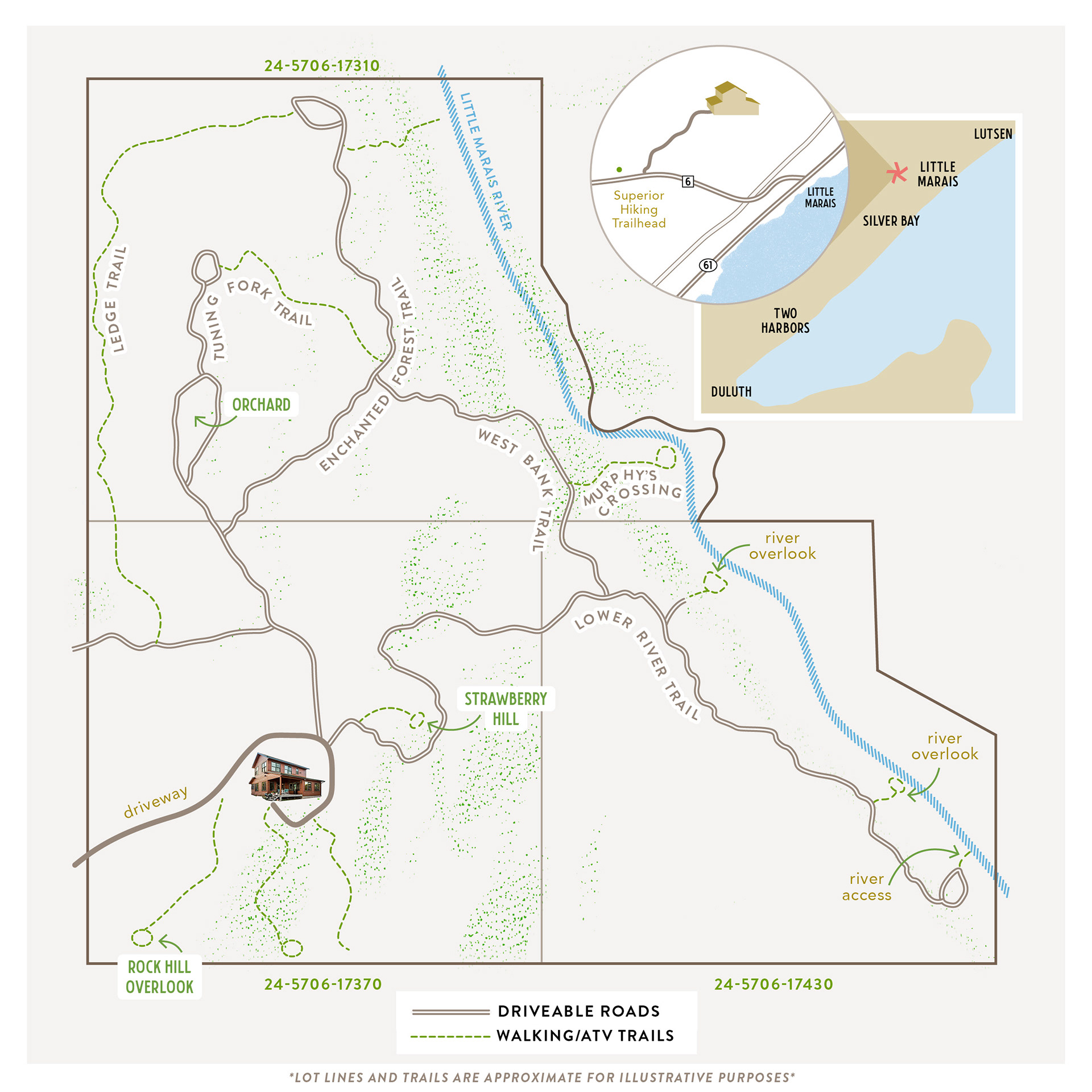 I created an interactive map to help showcase a property for sale. Prospective buyers got a better idea of how the property is laid out and could see additional photos. This is a static social media version.