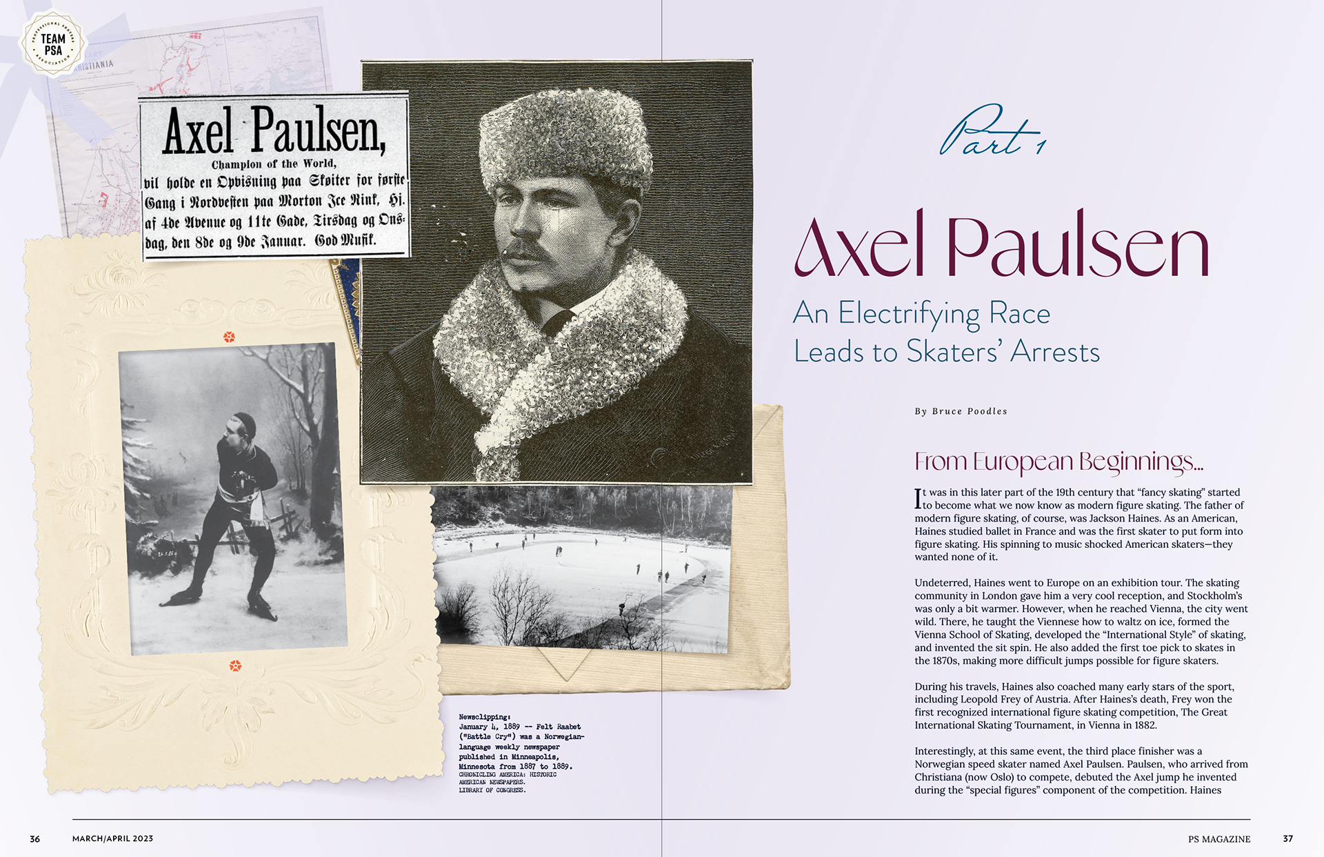 This fun layout and series involved a lot of research and perusal of old newspapers and museum collections.