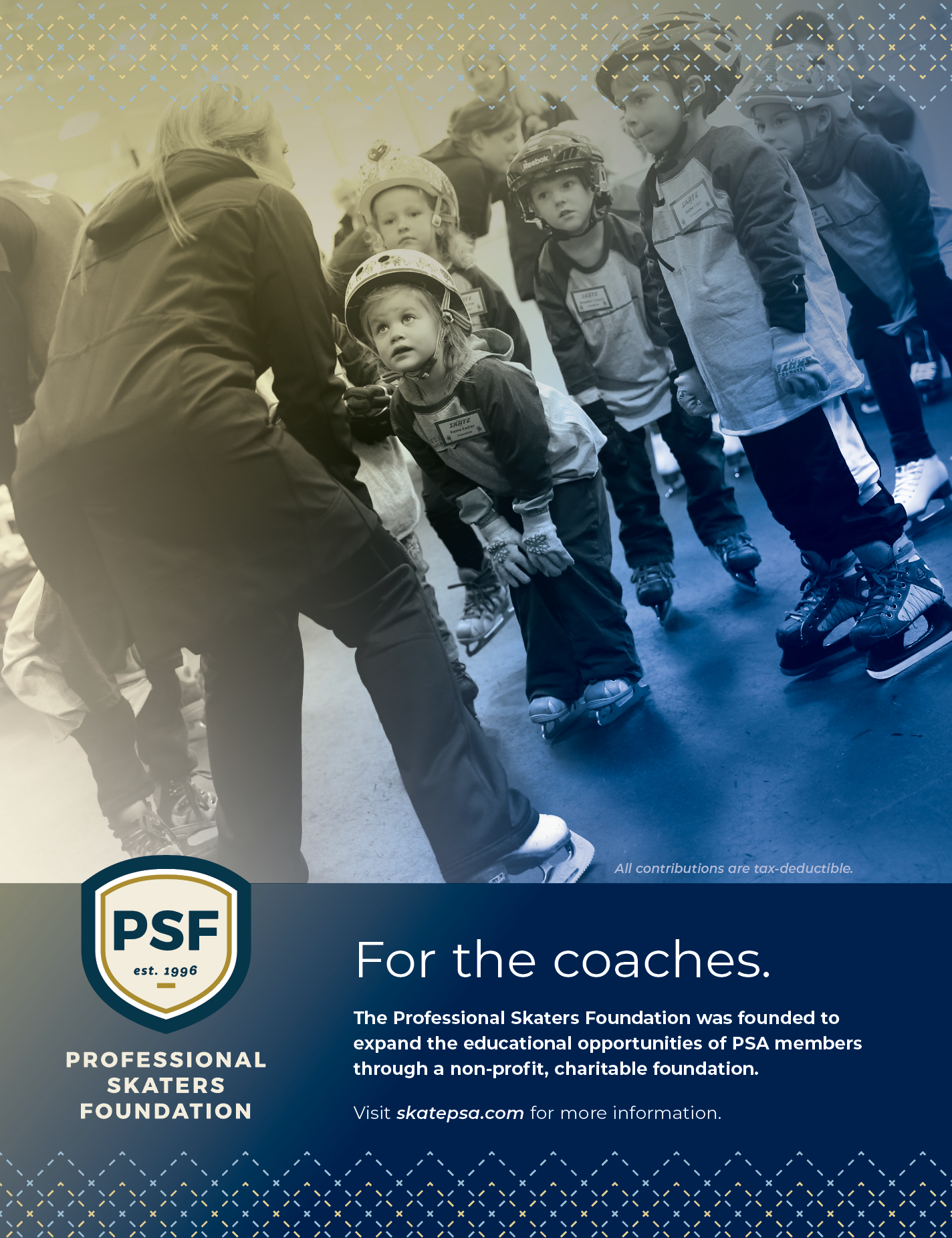 Full page advertisement with accompanying trifold brochure