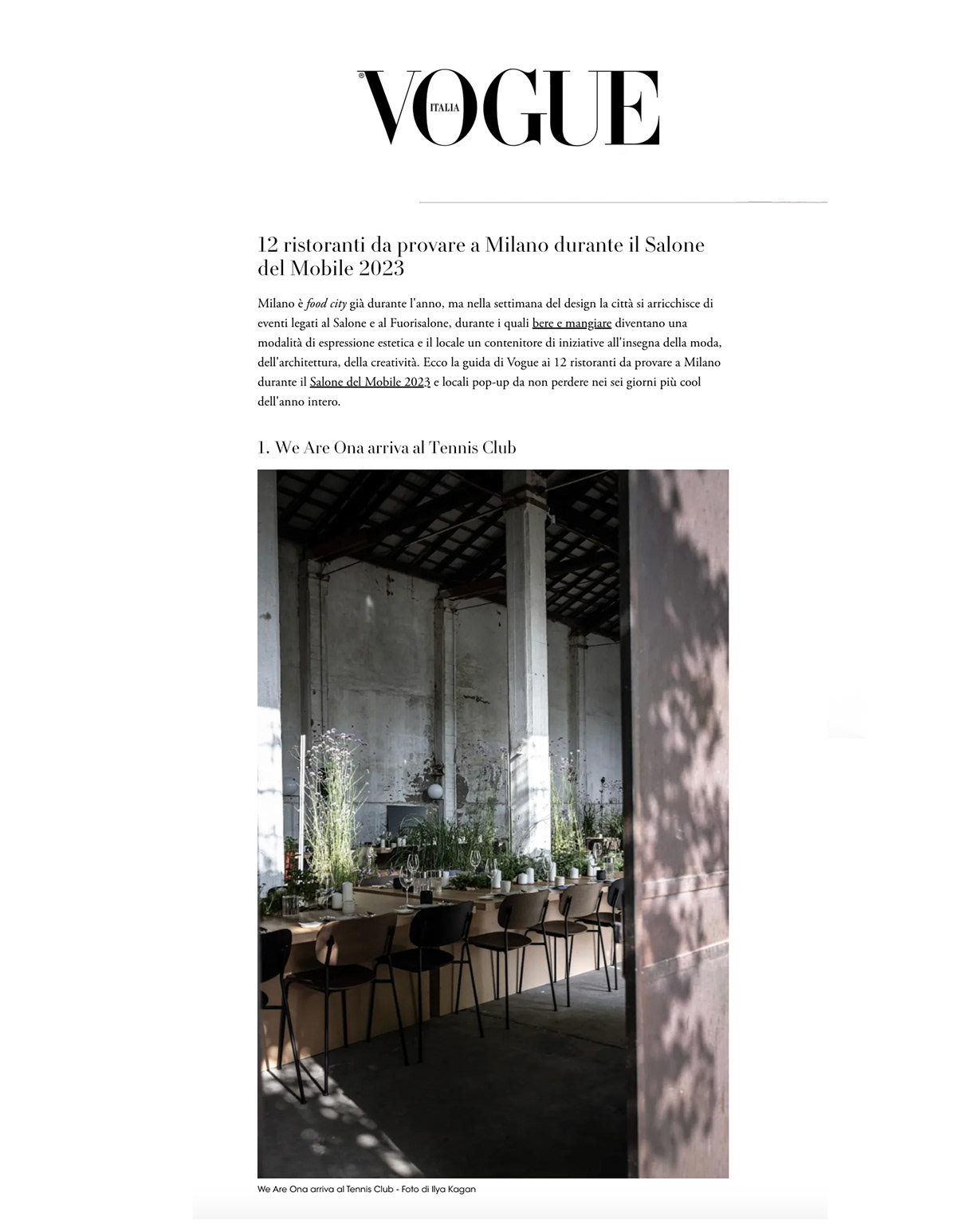 We Are Ona / Salone Design 2023 - Vogue Italia