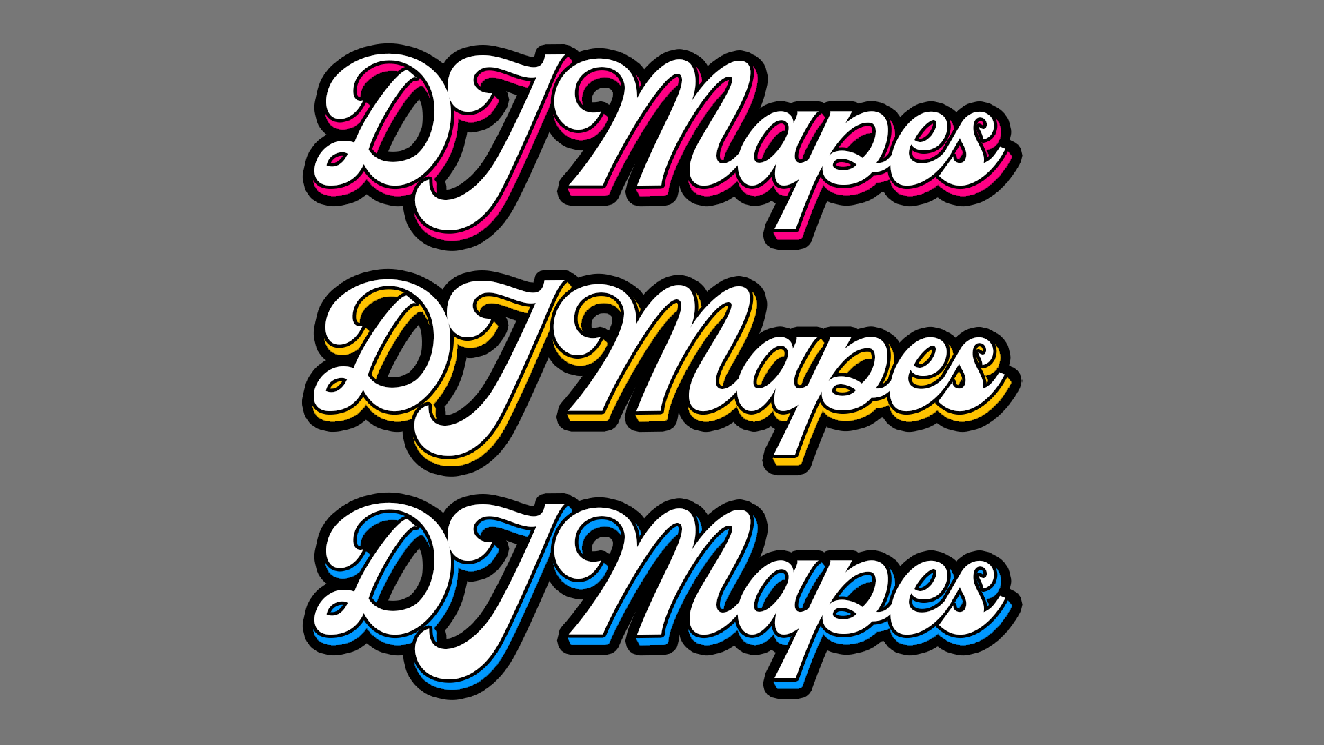 Color variations of a DJ logo.