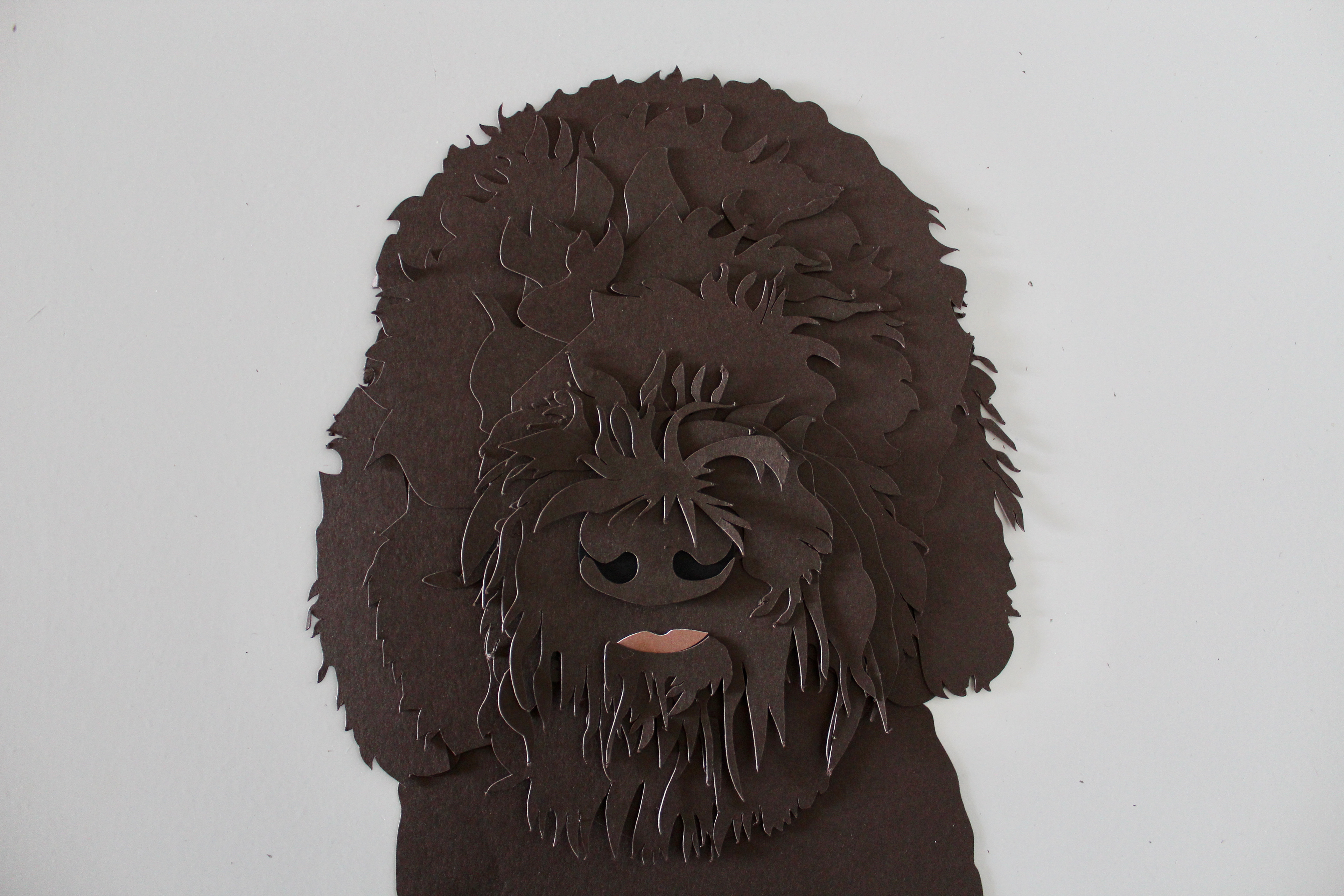 Chocolate Labradoodle - Paper art 