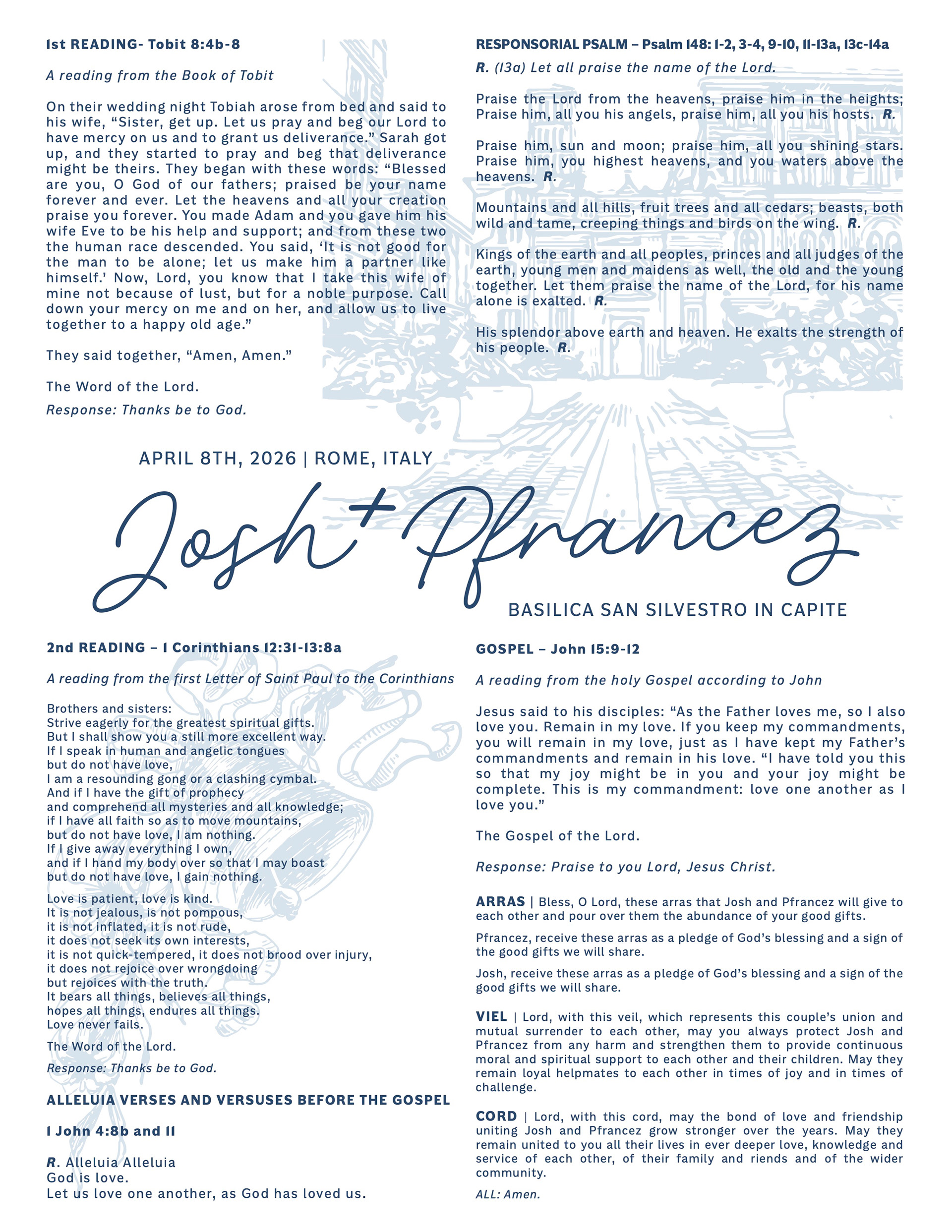 Wedding Mass Program