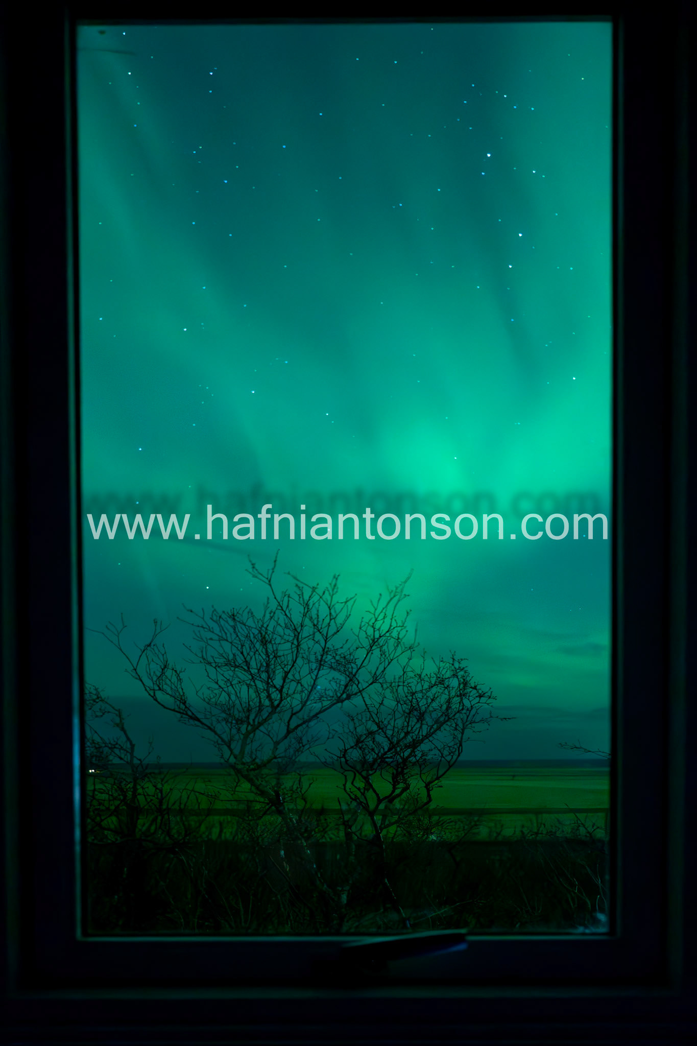 My window winter night