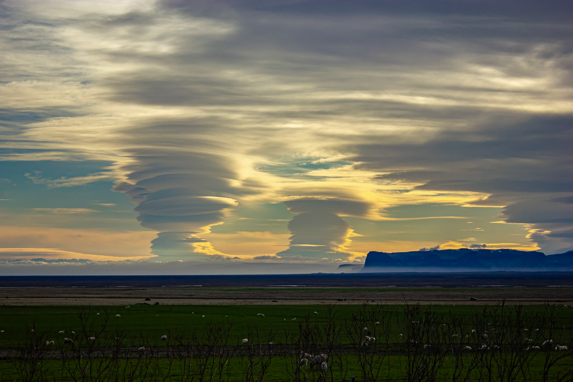 Hurricane clouds horizontal