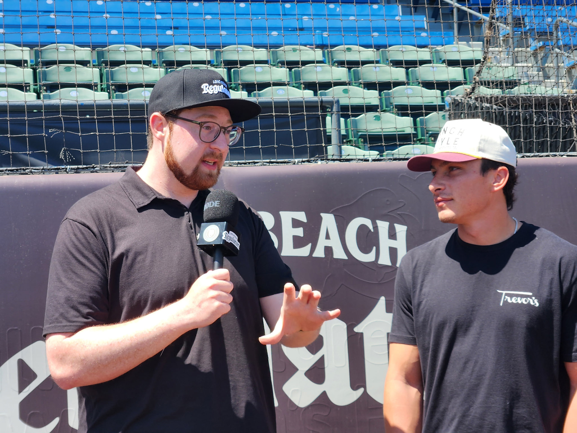 Interview with outfielder Emilio Corona before a game (2026).